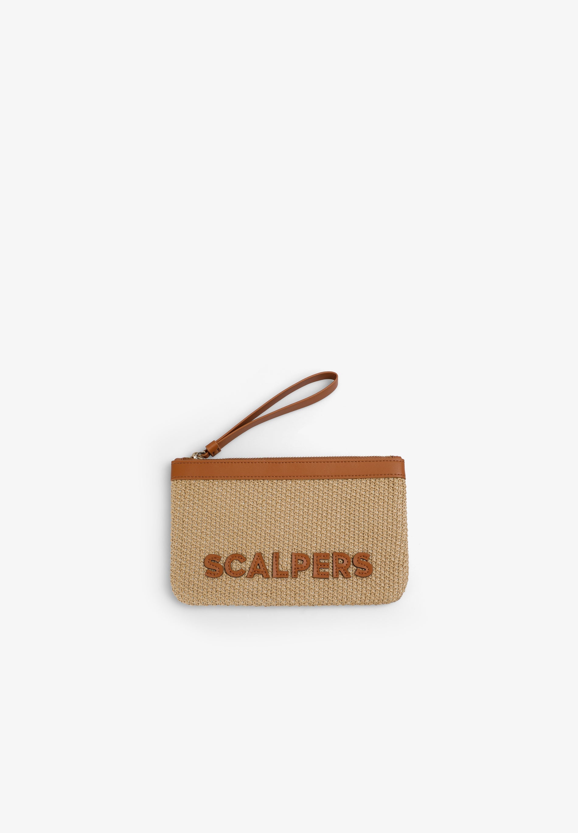 RAFFIA PURSE WITH LOGO