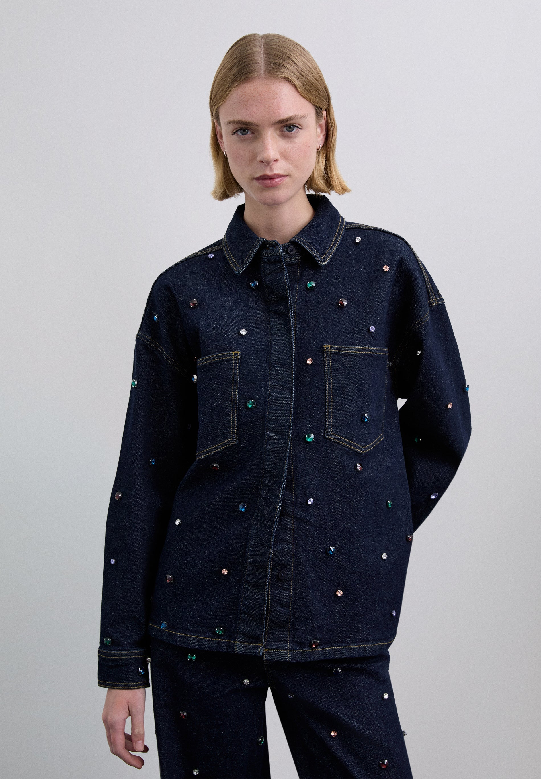 DENIM JACKET WITH EMBELLISHMENTS