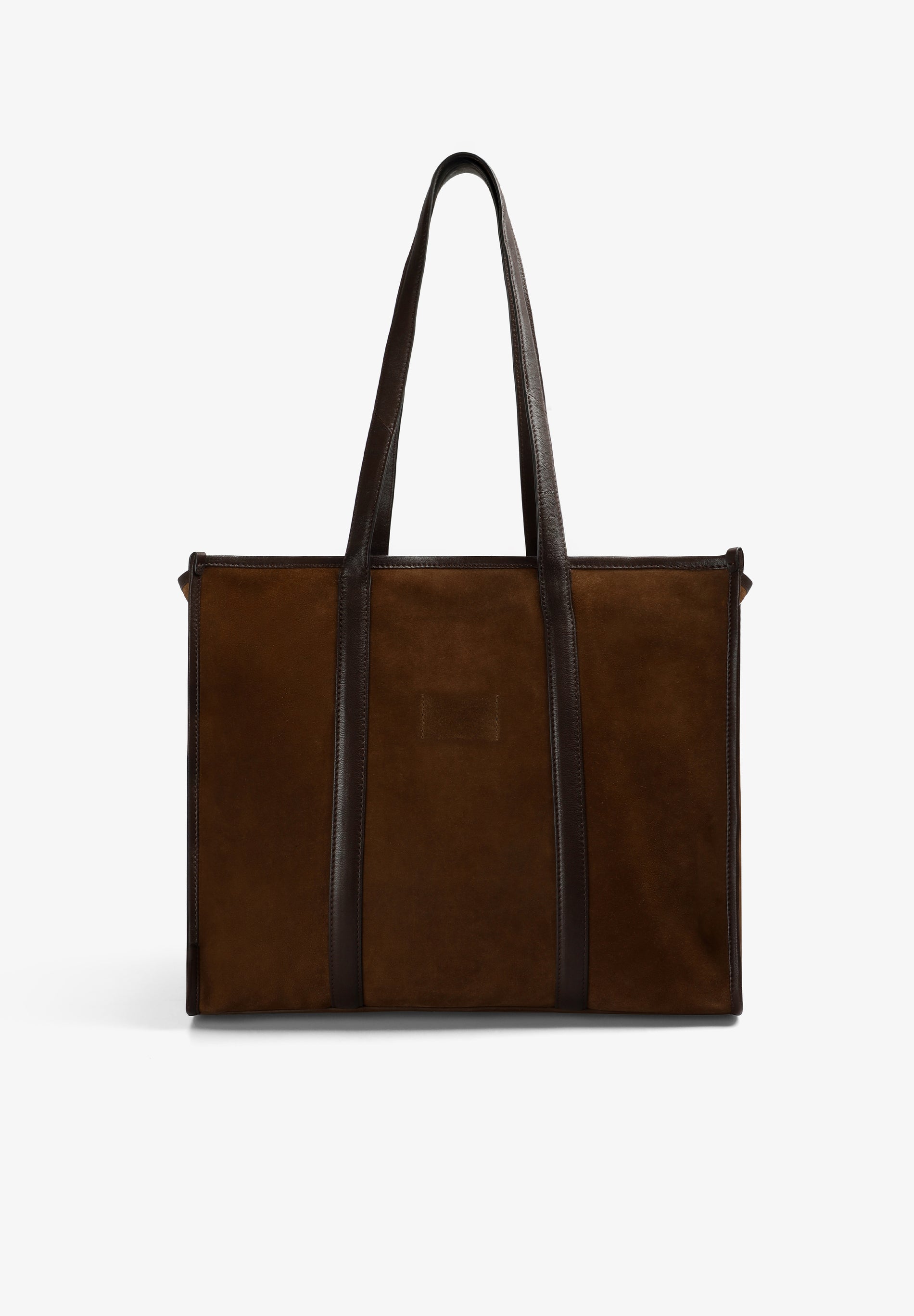 CONTRAST SUEDE TOTE BAG
