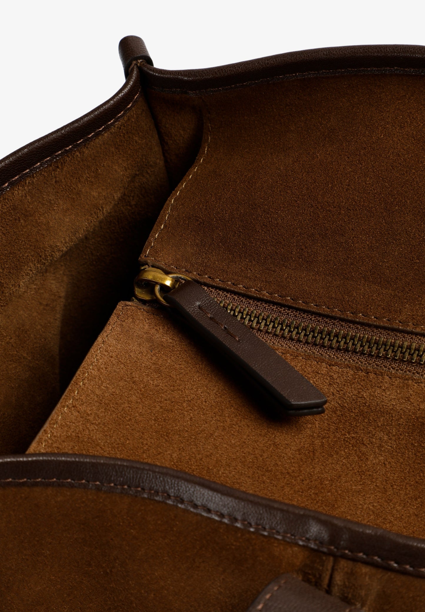 CONTRAST SUEDE TOTE BAG