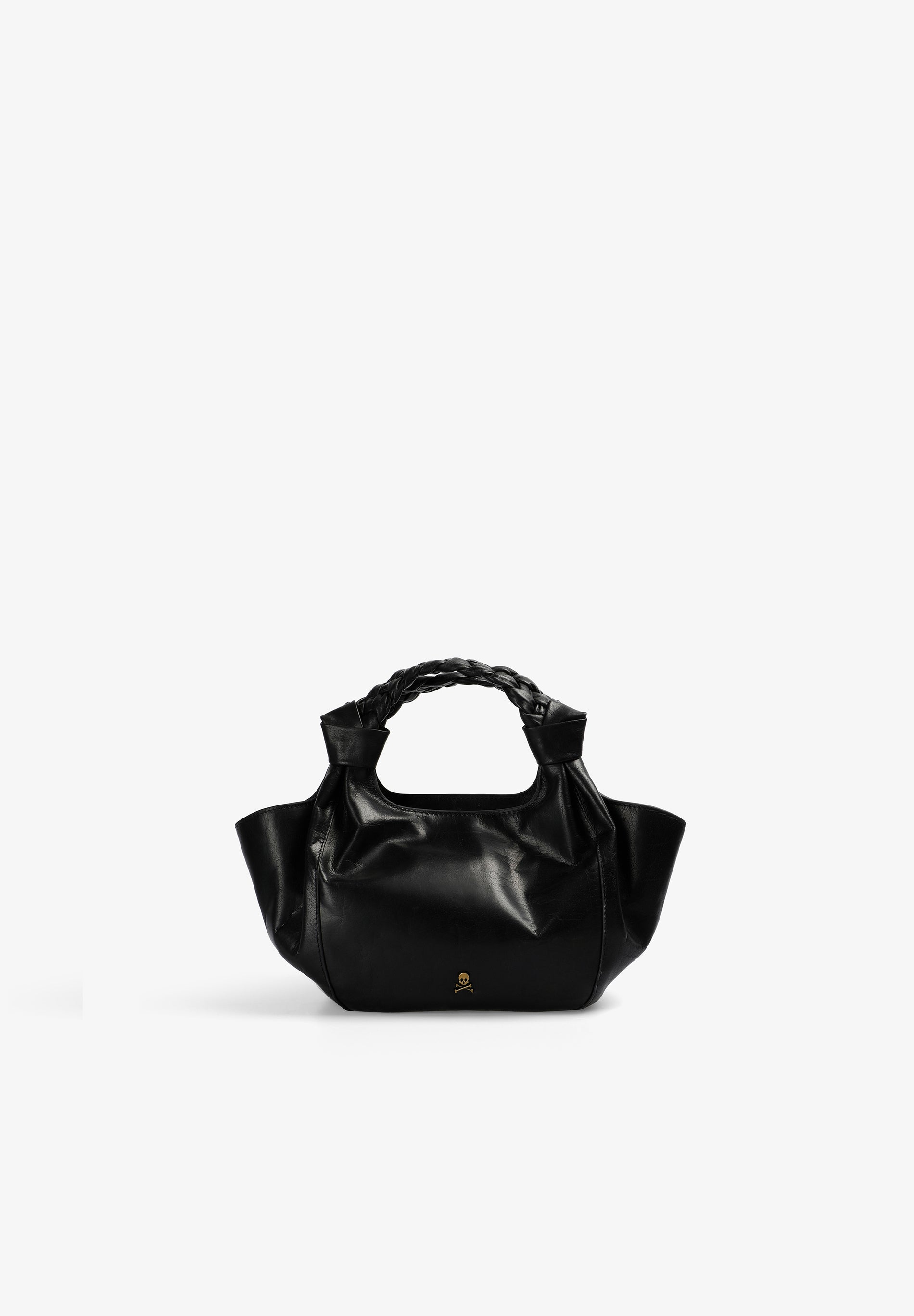 LEATHER MINI BAG WITH BRAIDED HANDLE