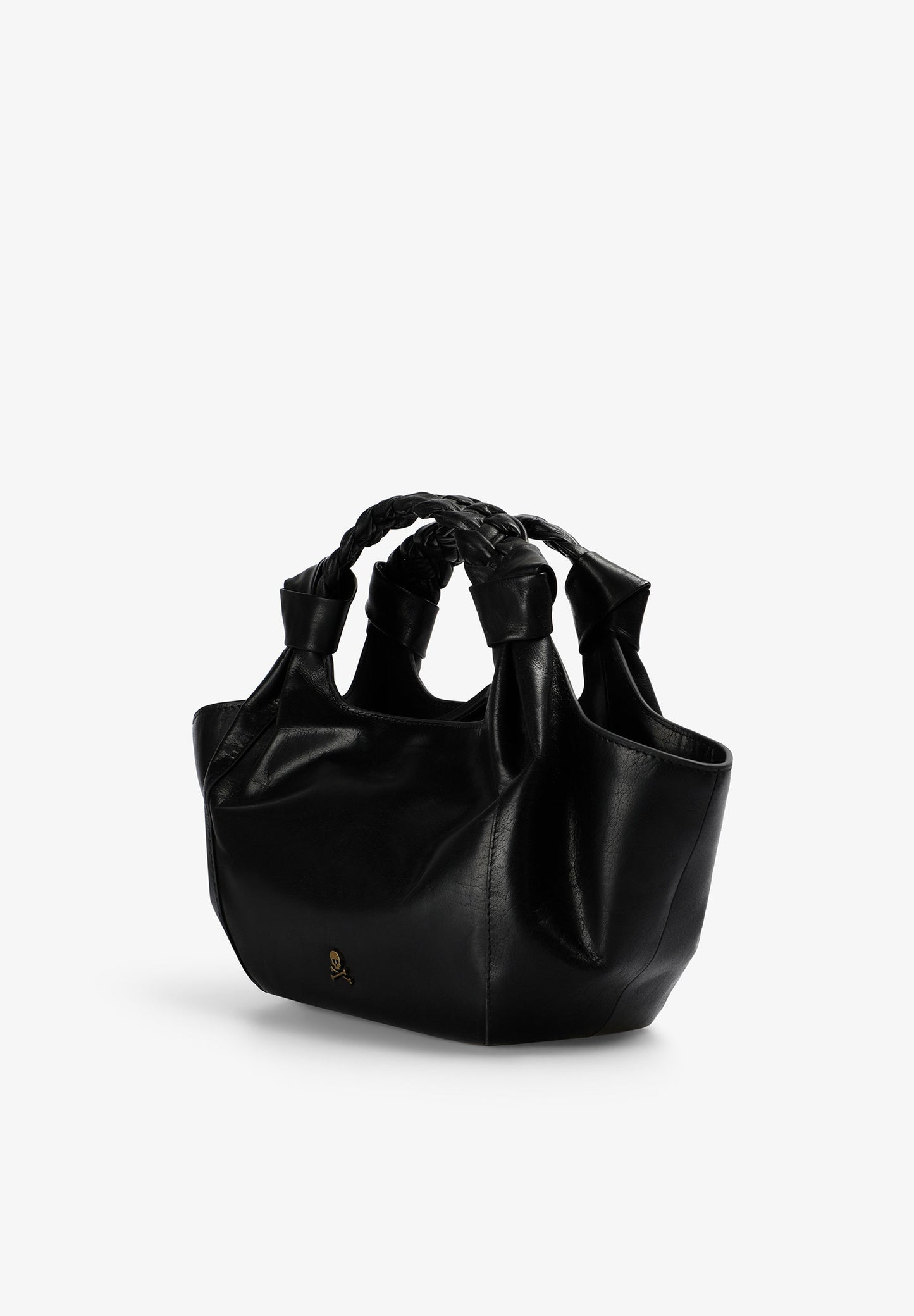 LEATHER MINI BAG WITH BRAIDED HANDLE