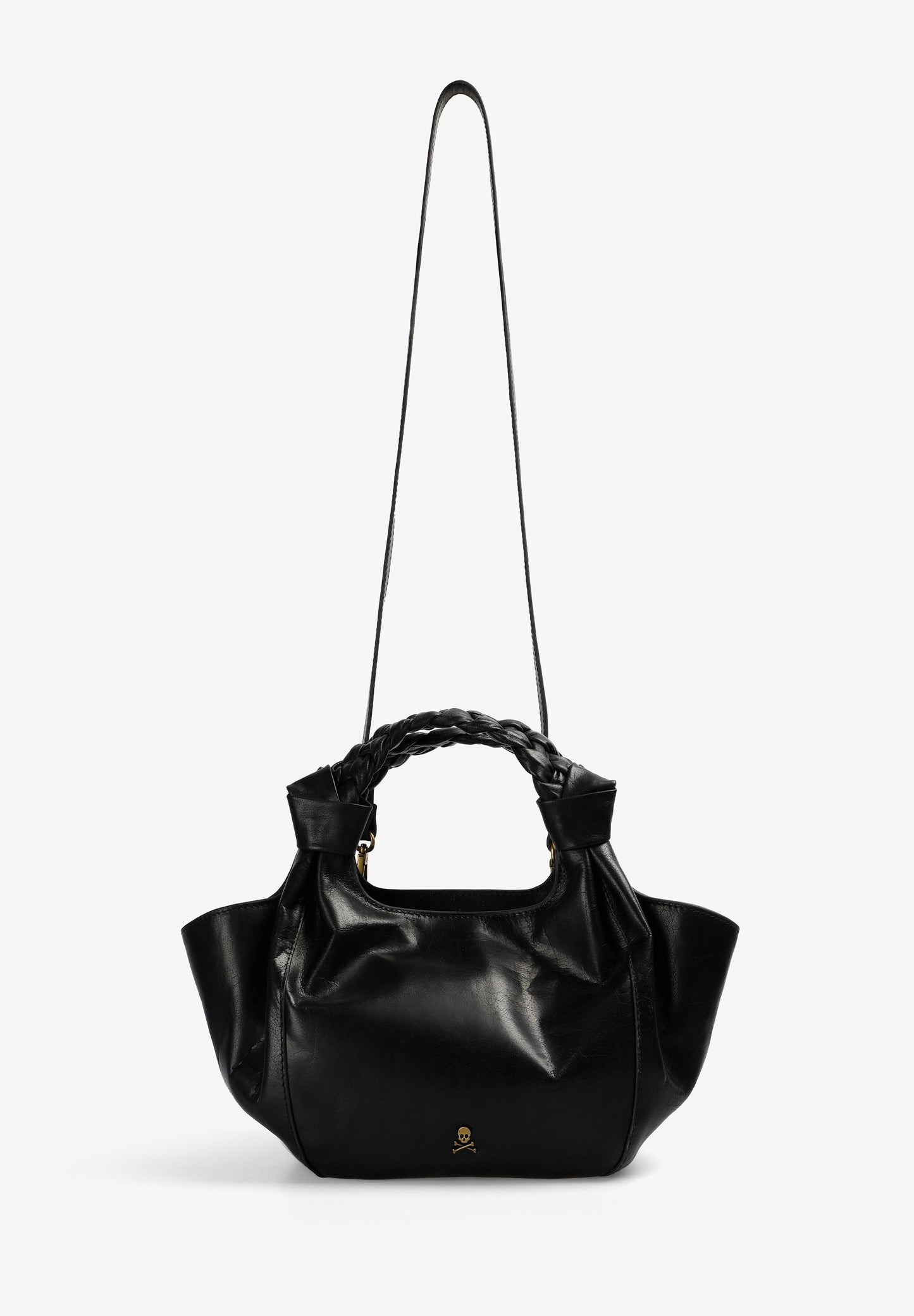 LEATHER MINI BAG WITH BRAIDED HANDLE