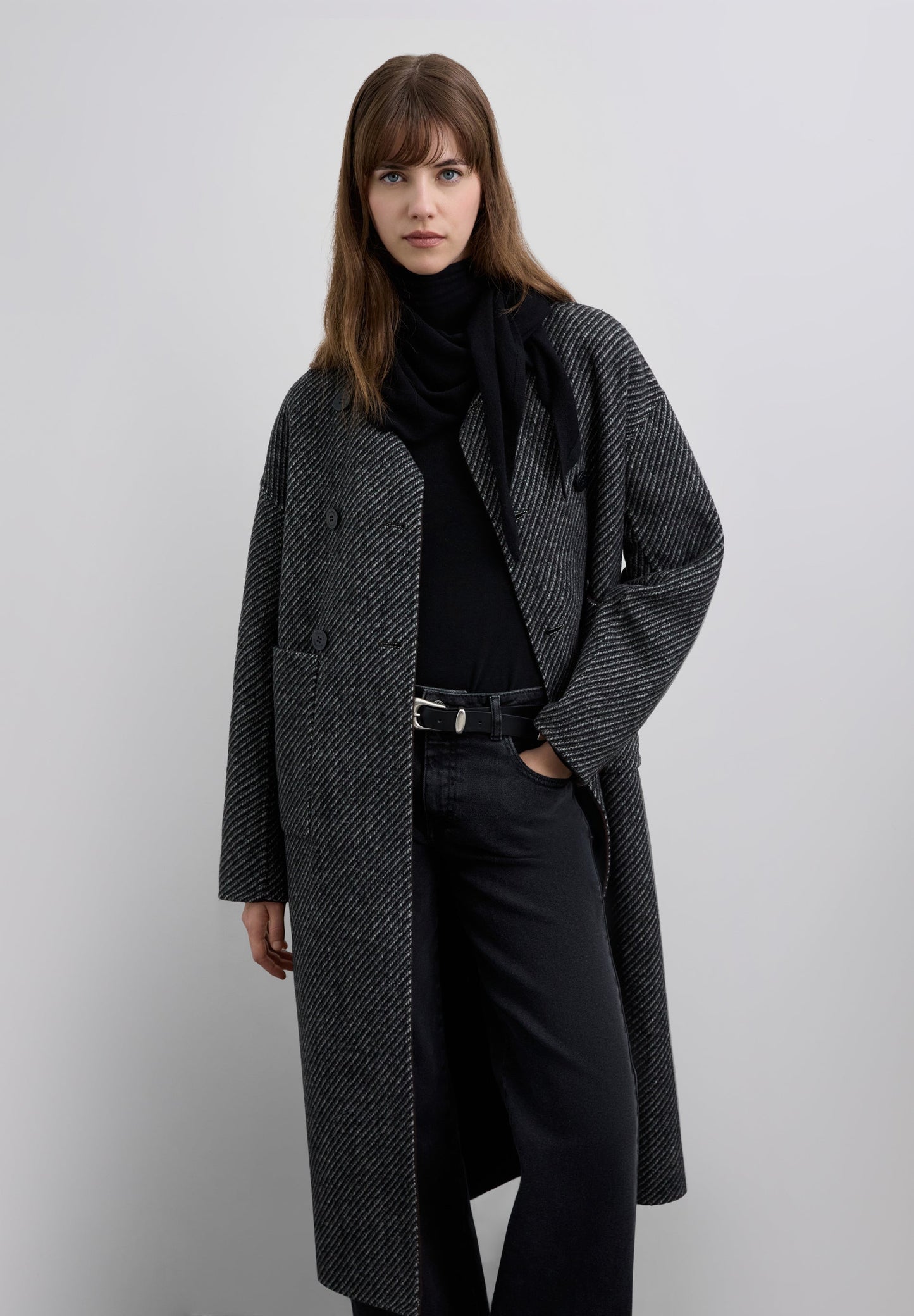 REVERSIBLE WOOL BLEND COAT