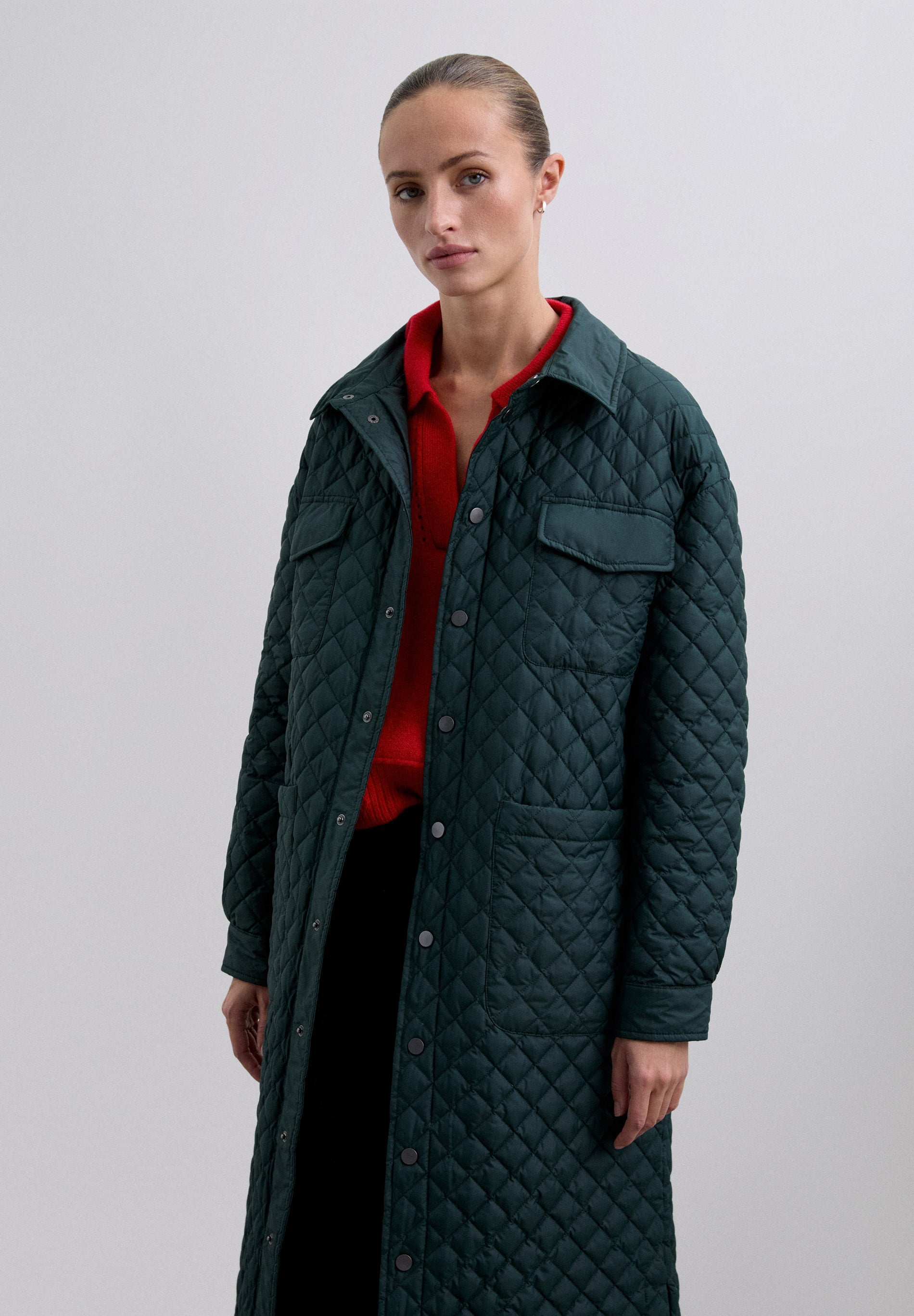 SCKNITLONGPUFFER COAT
