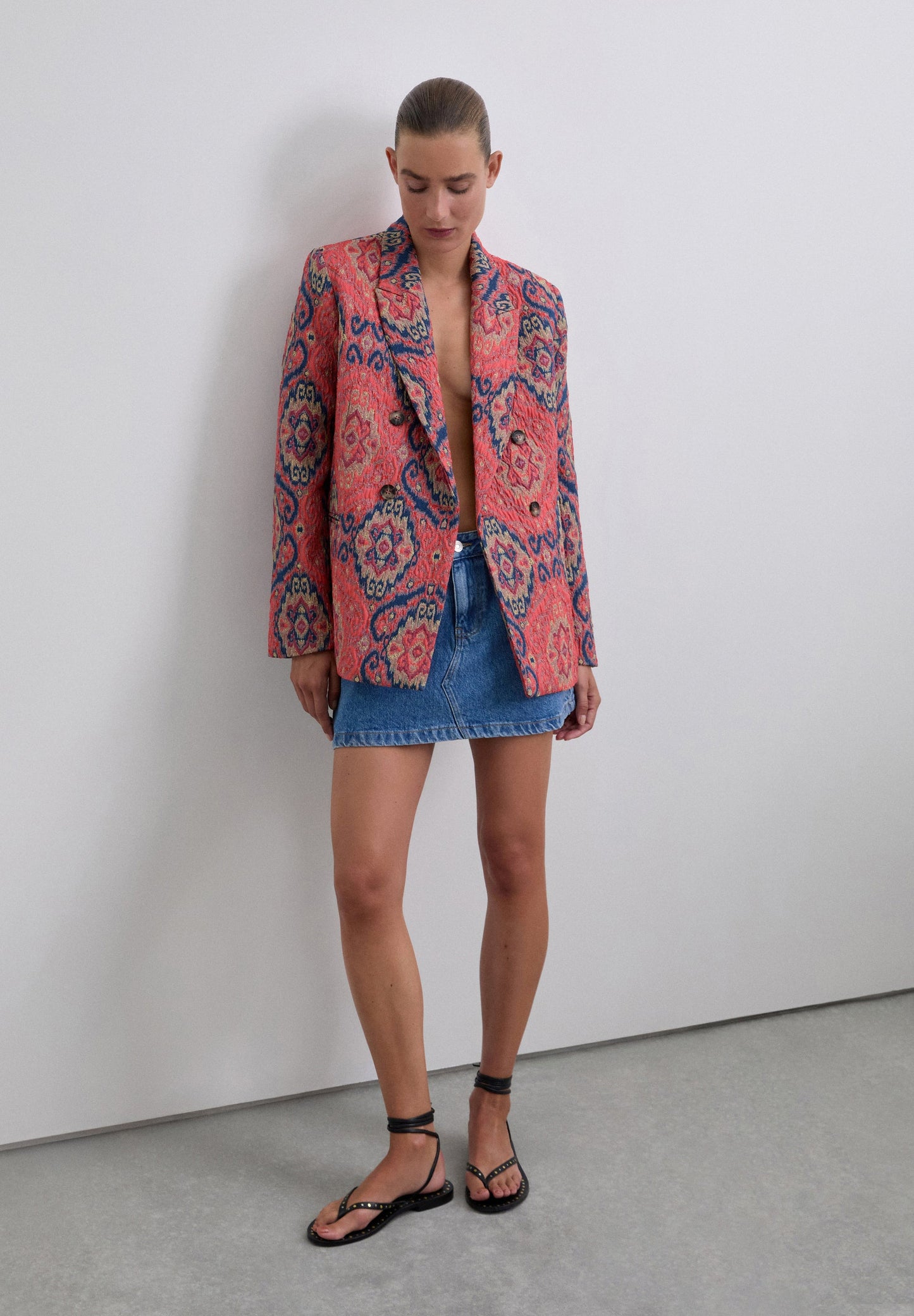 JACQUARD PRINT BLAZER