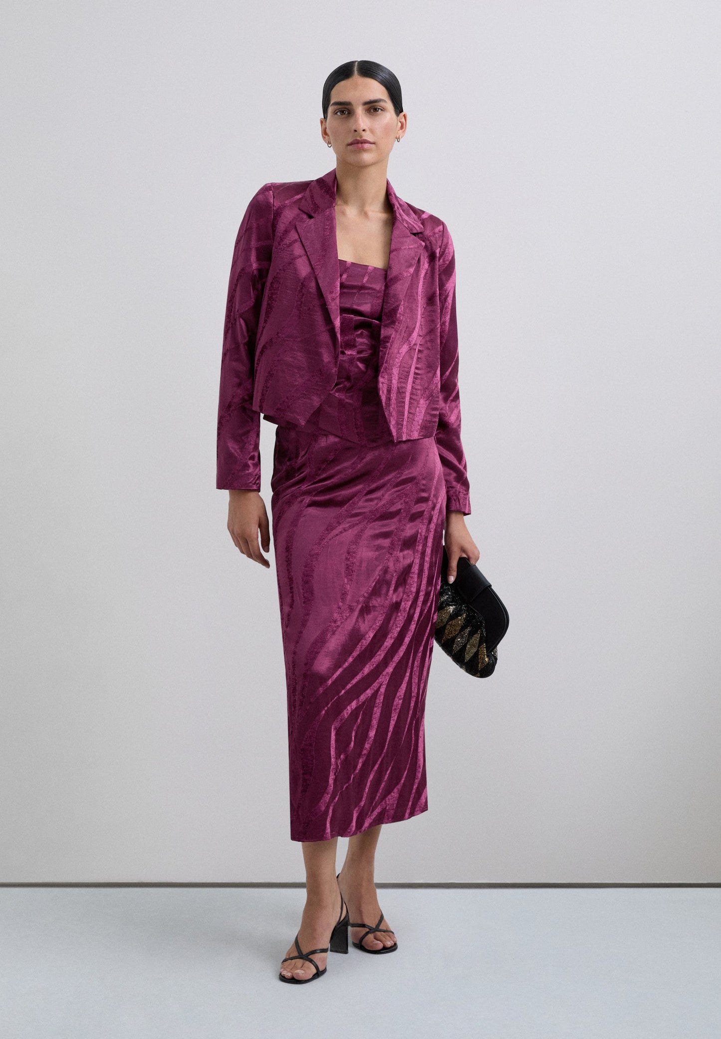 CROPPED JACQUARD BLAZER