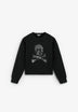 FLOCKED SKULL HOODIE