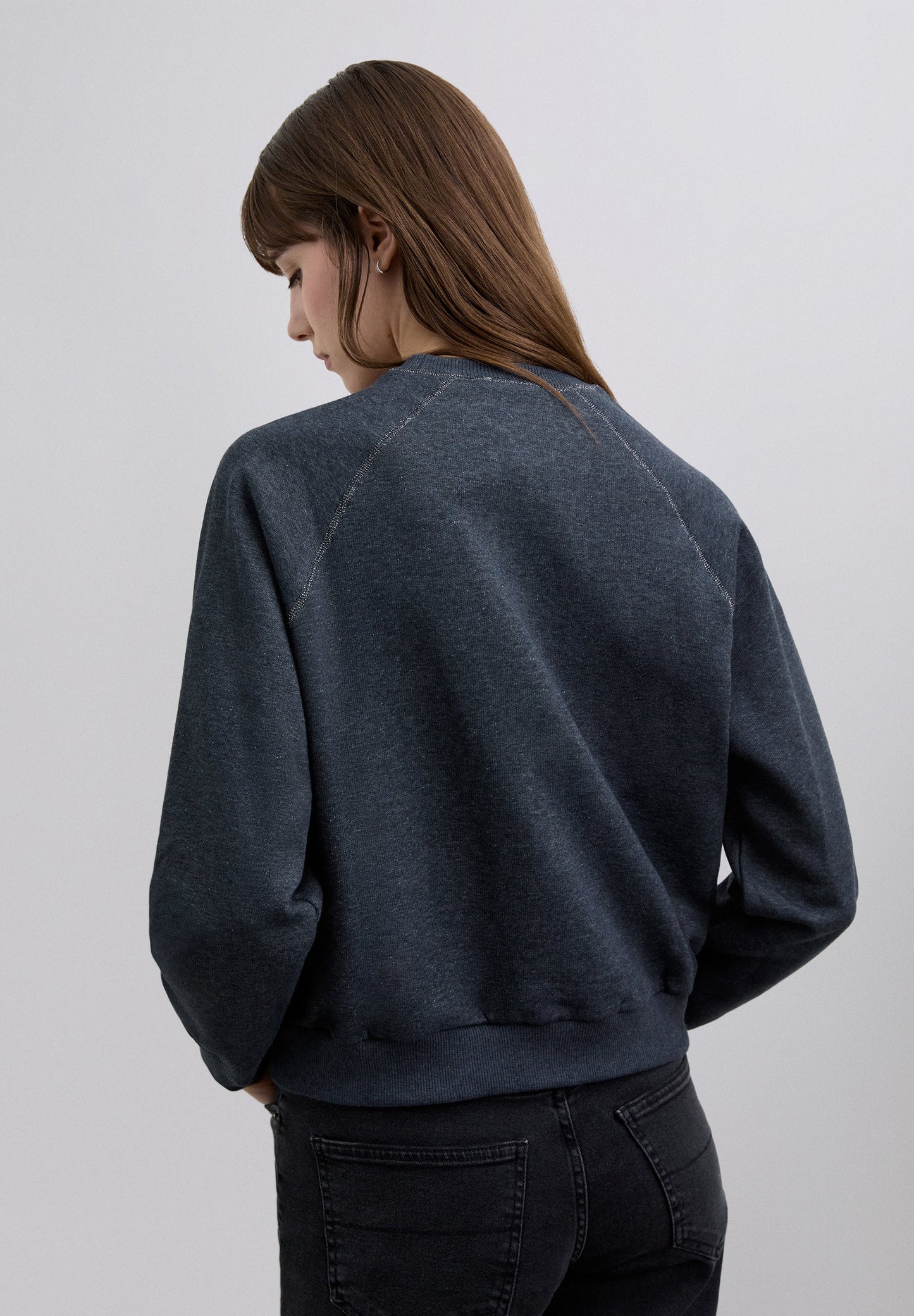 COTTON WRAPOVER SWEATSHIRT