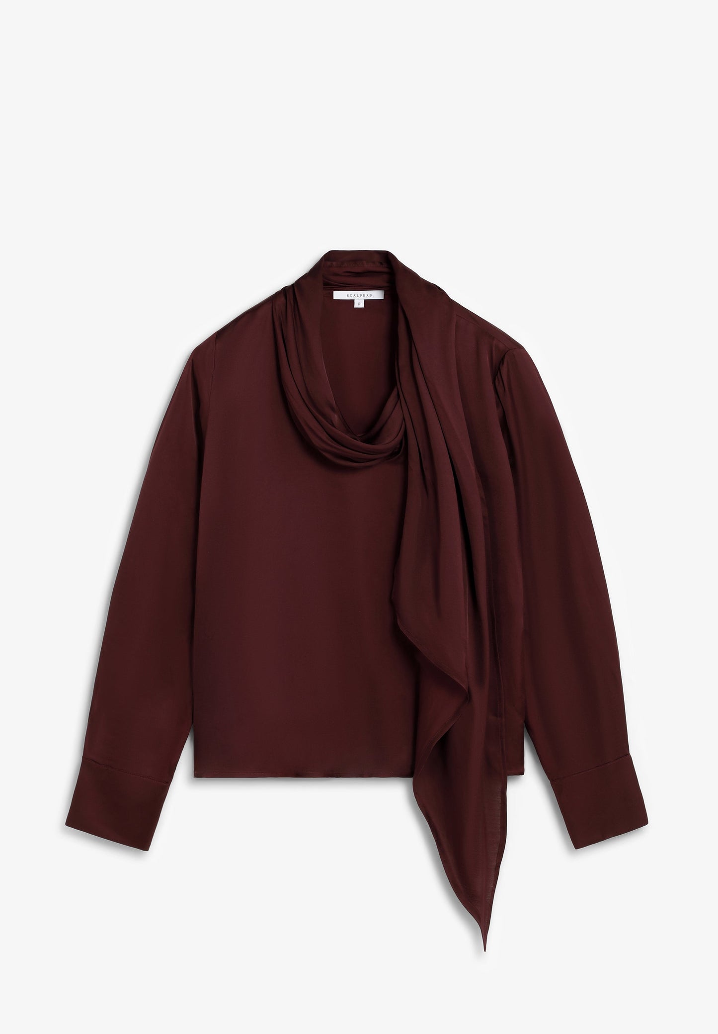 DRAPED SATIN BLOUSE