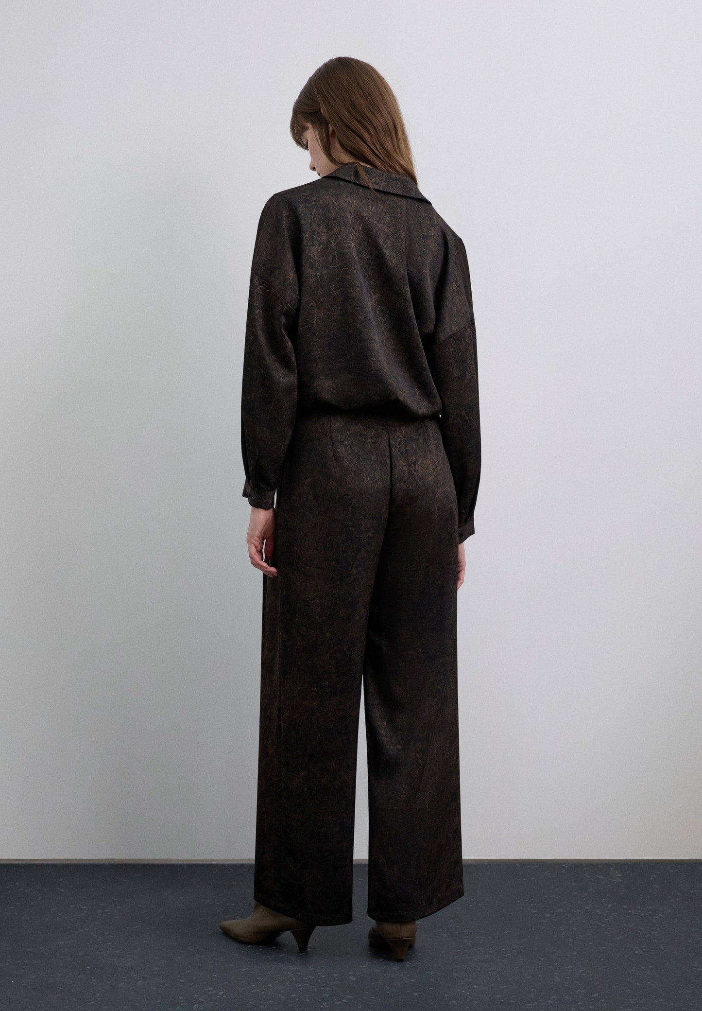 PRINTED SATIN TROUSERS