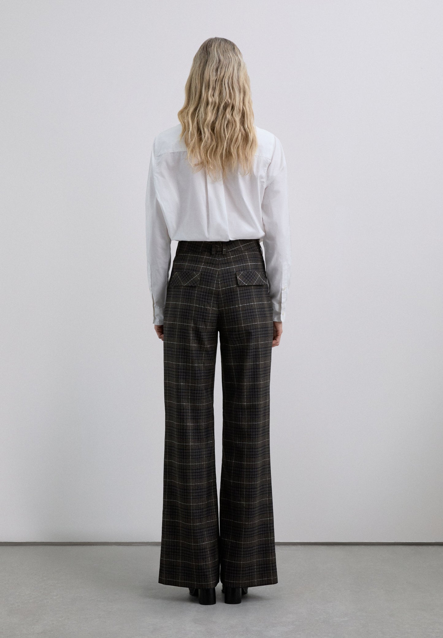 STRAIGHT CHECKED TROUSERS