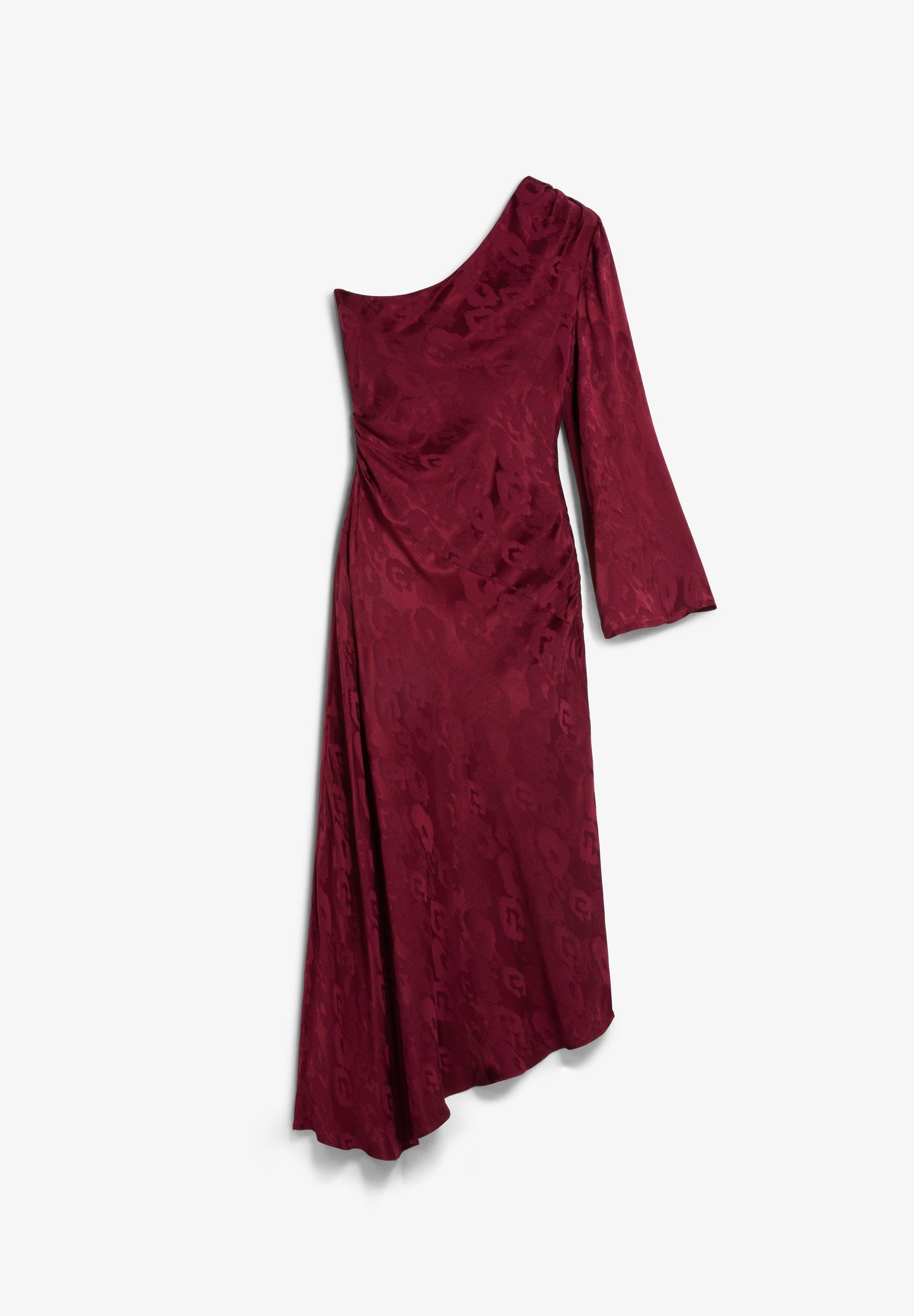 ASYMMETRIC JACQUARD PRINT DRESS