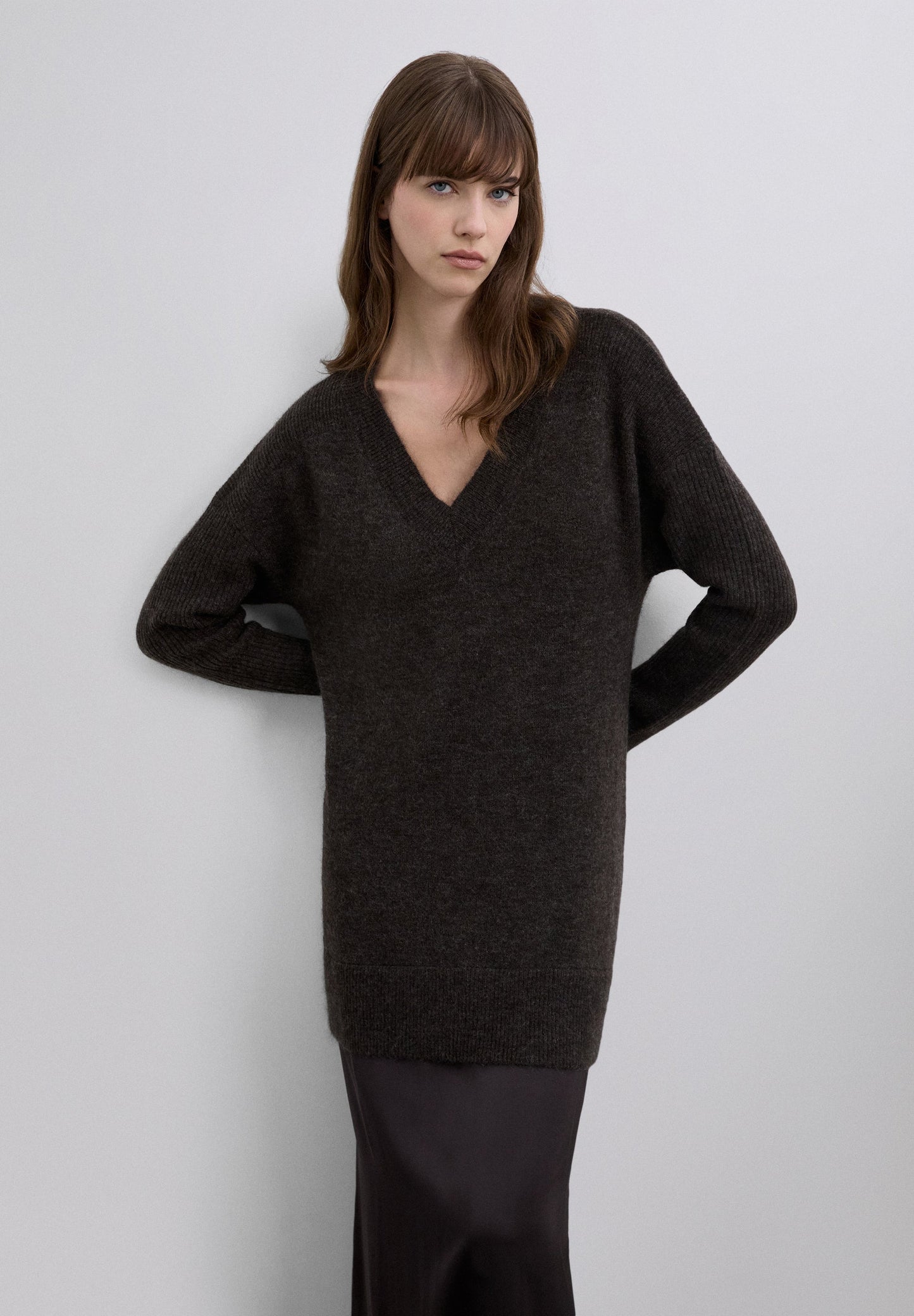 KNITTED MIDI DRESS WITH CAMI DETAIL