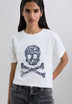 T-SHIRT WITH SKULL PRINT LOGO