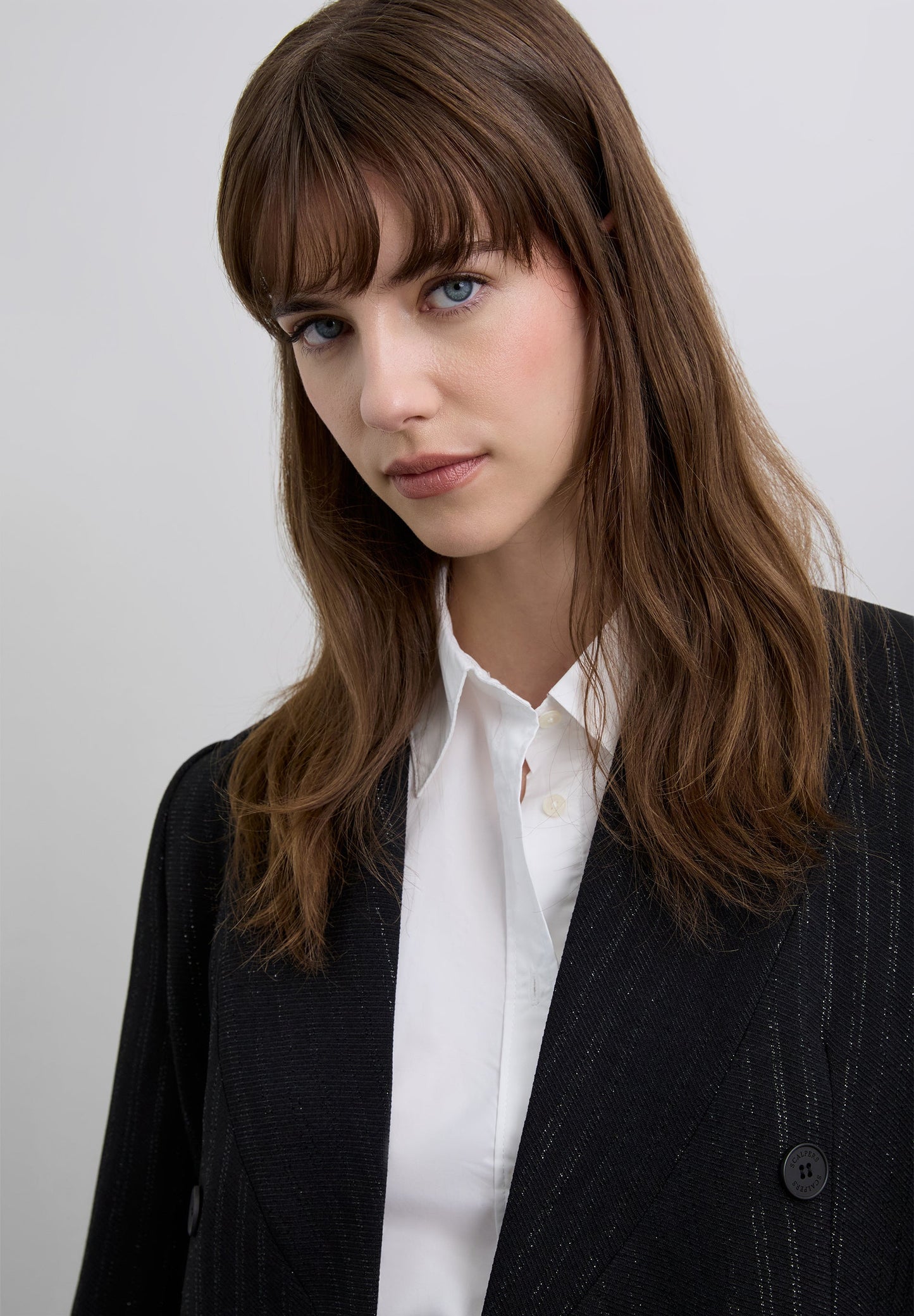 DOUBLE-BREASTED PINSTRIPE BLAZER