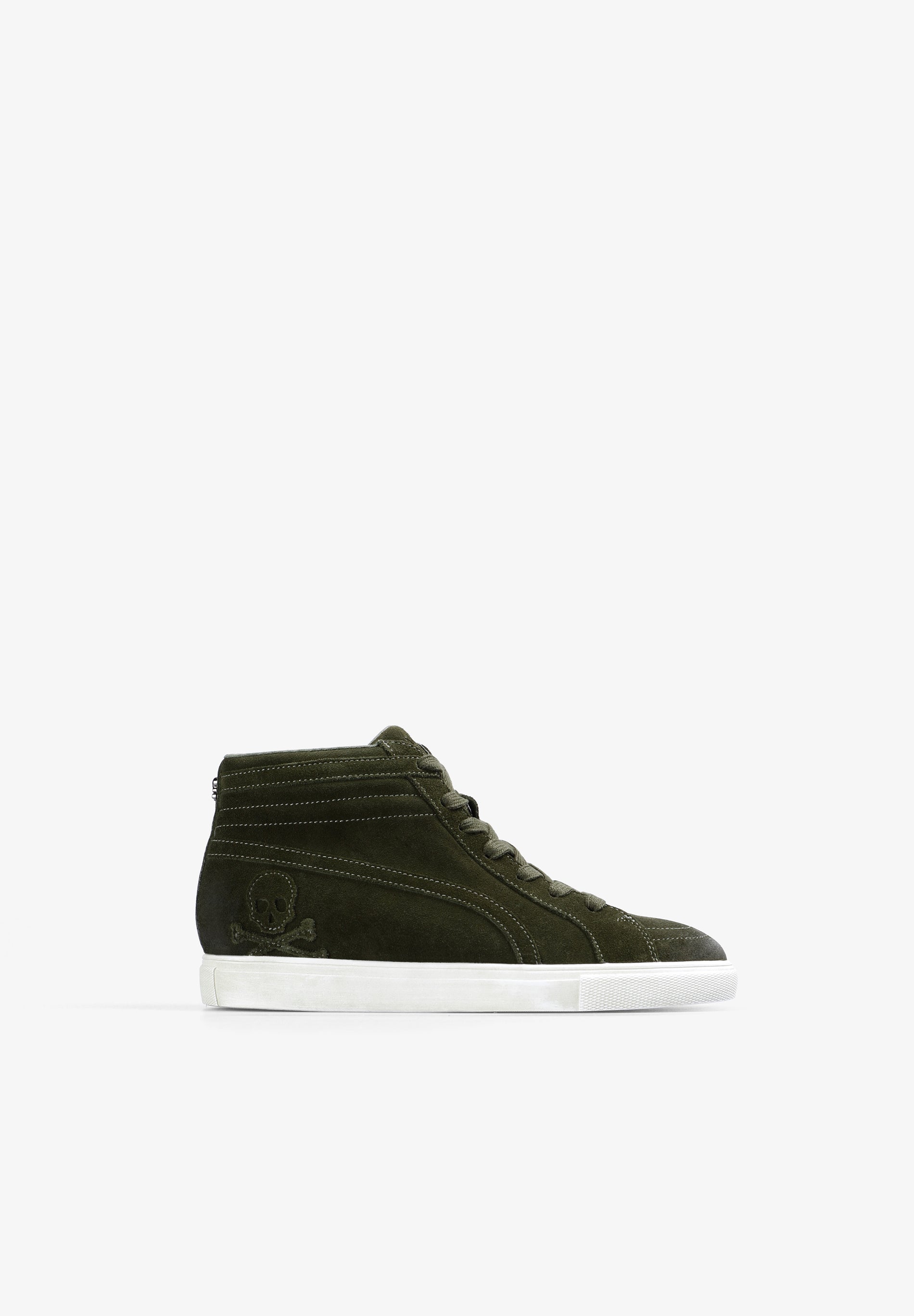 HIGH TOP LEATHER SKULL SNEAKERS