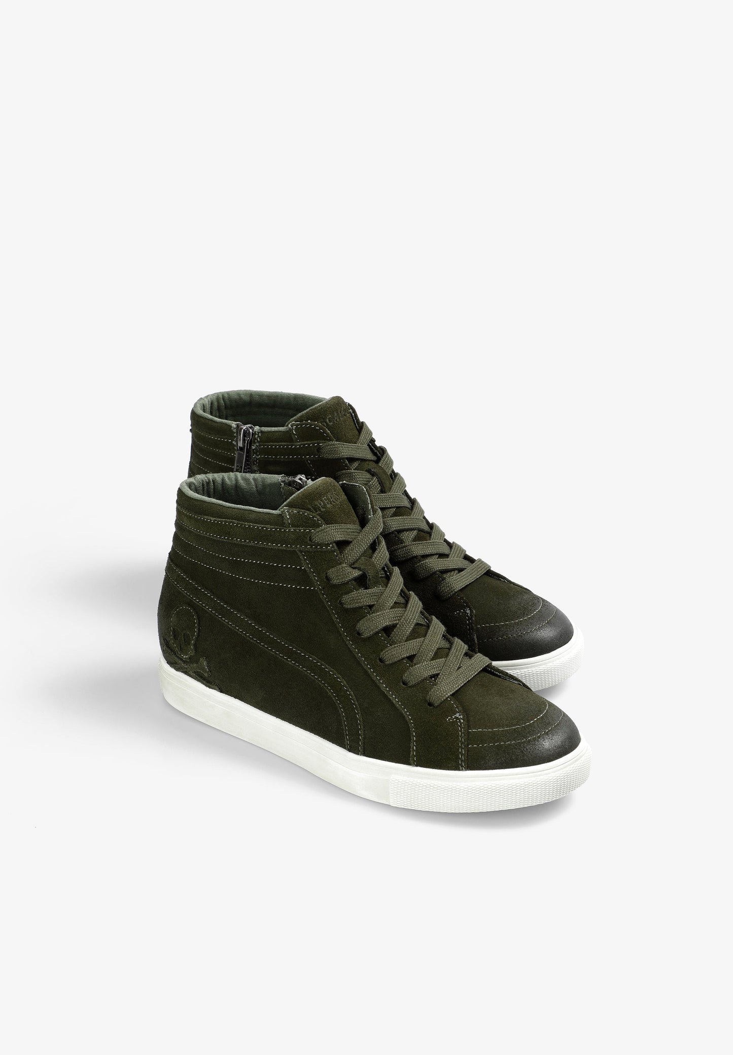 HIGH TOP LEATHER SKULL SNEAKERS