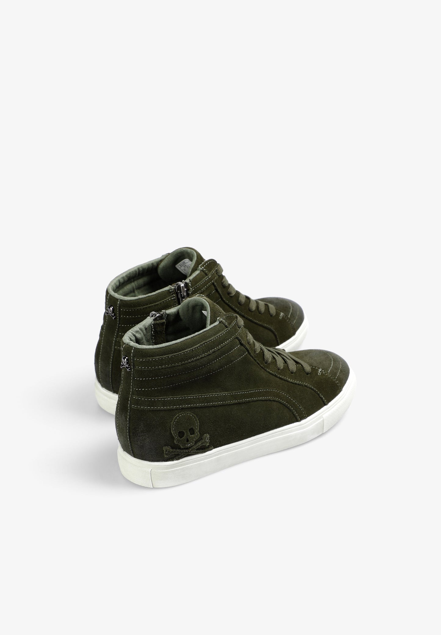 HIGH TOP LEATHER SKULL SNEAKERS