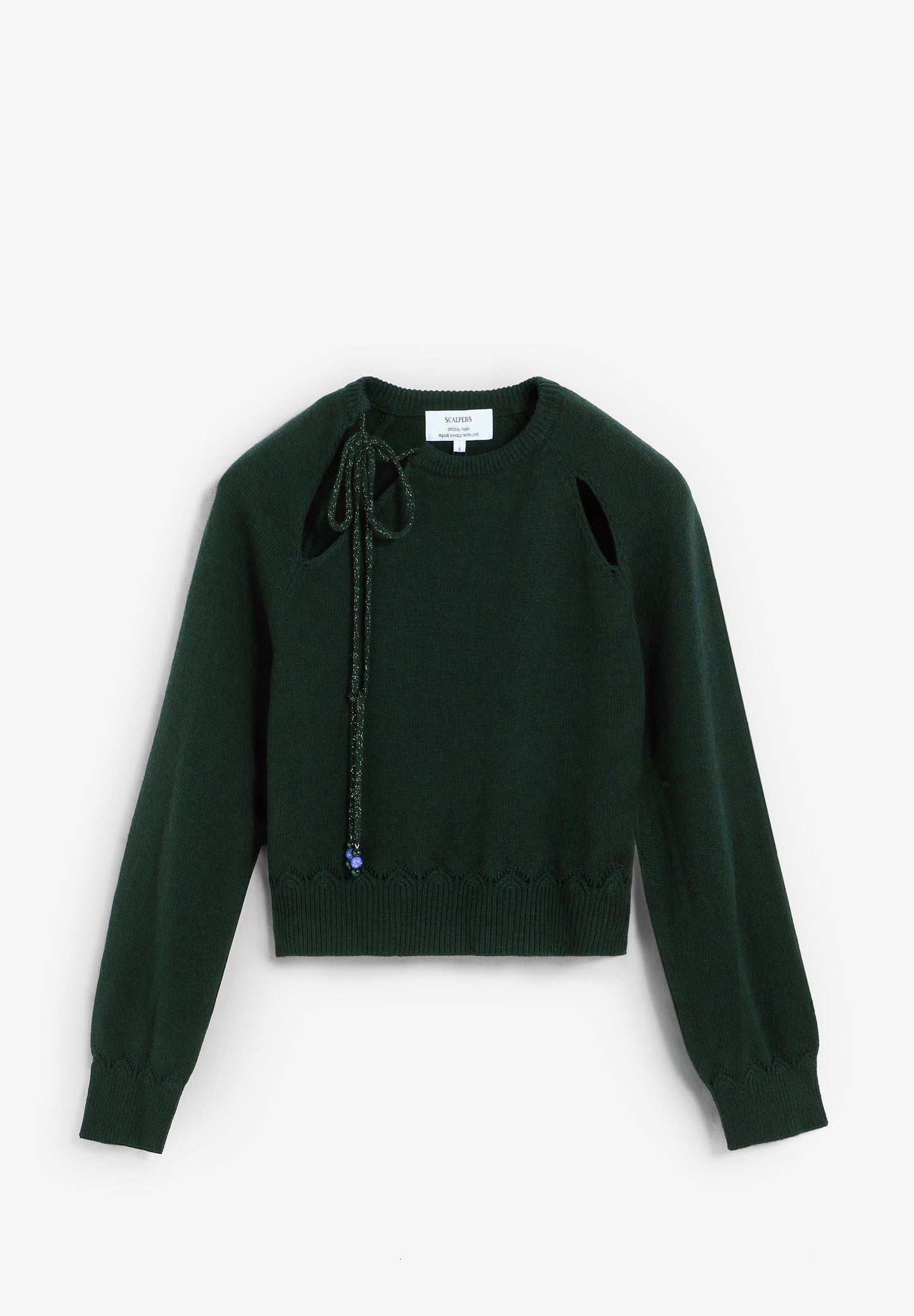 SWEATER WITH CUTOUTS AND TIE DETAIL