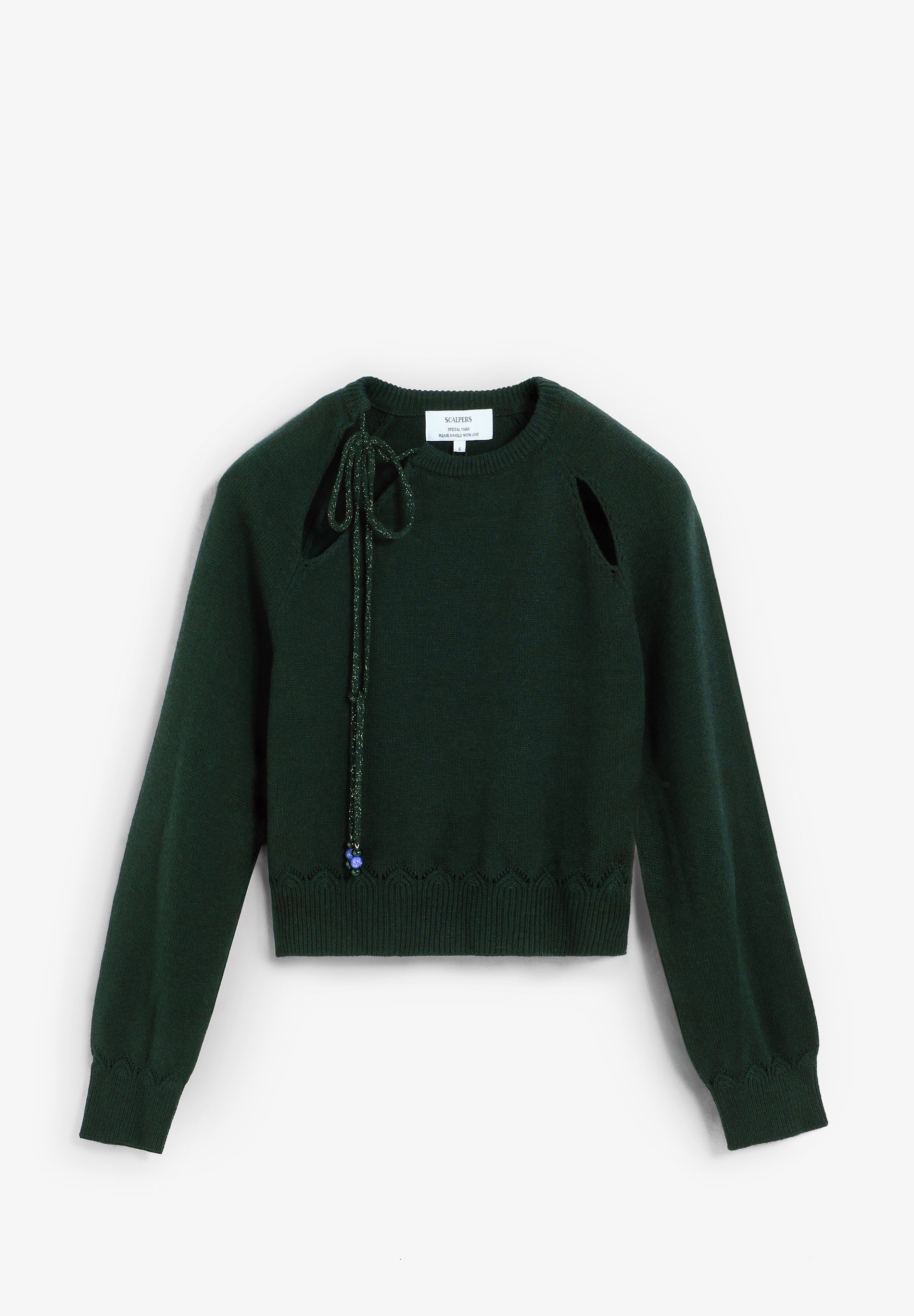 SWEATER WITH CUTOUTS AND TIE DETAIL
