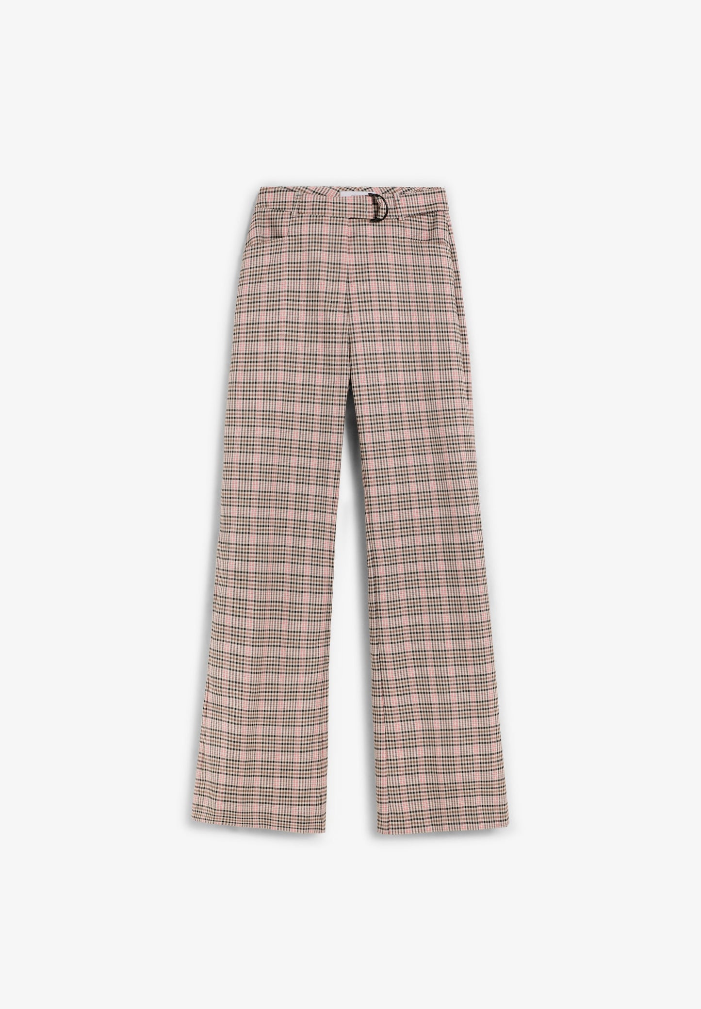 CHECKED FLARED TROUSERS