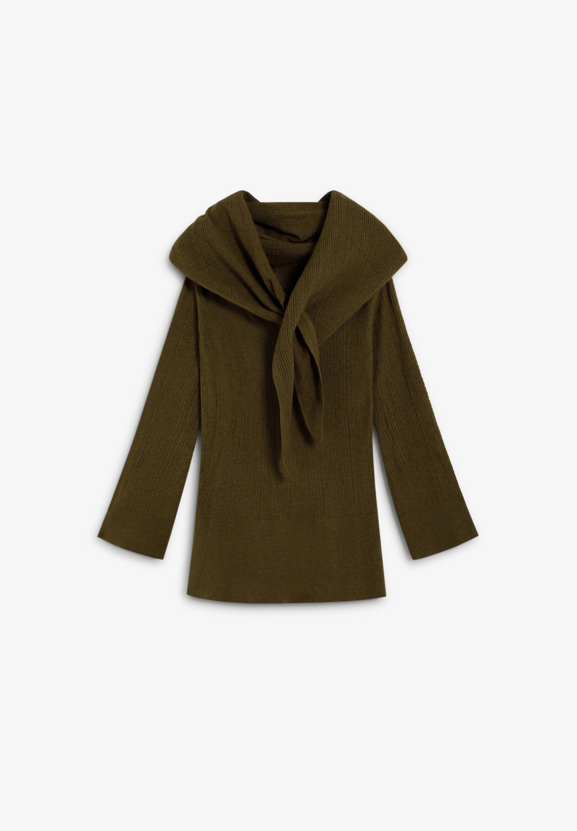 ASYMMETRIC SWEATER WITH DETACHABLE CAPE