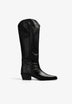 LEATHER KNEE-HIGH COWBOY BOOTS