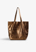 METALLIC SUEDE TOTE BAG