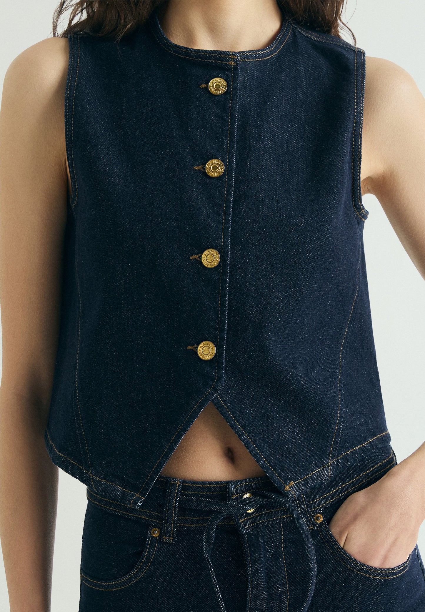 CROPPED DENIM GILET