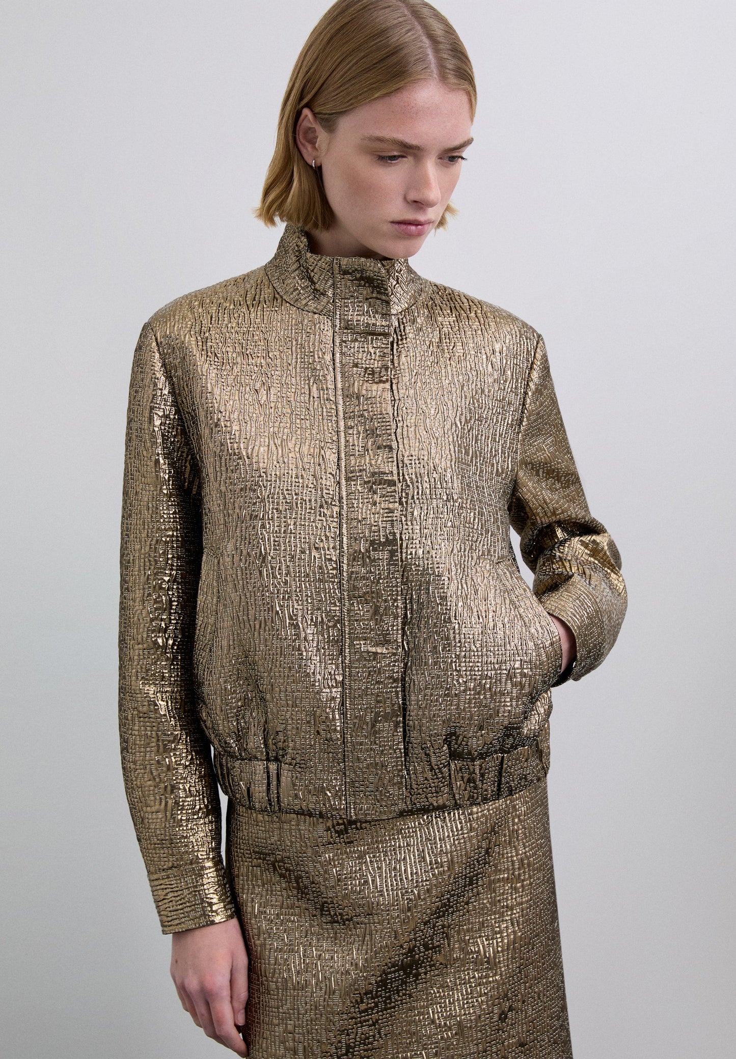 JACQUARD BOMBER JACKET