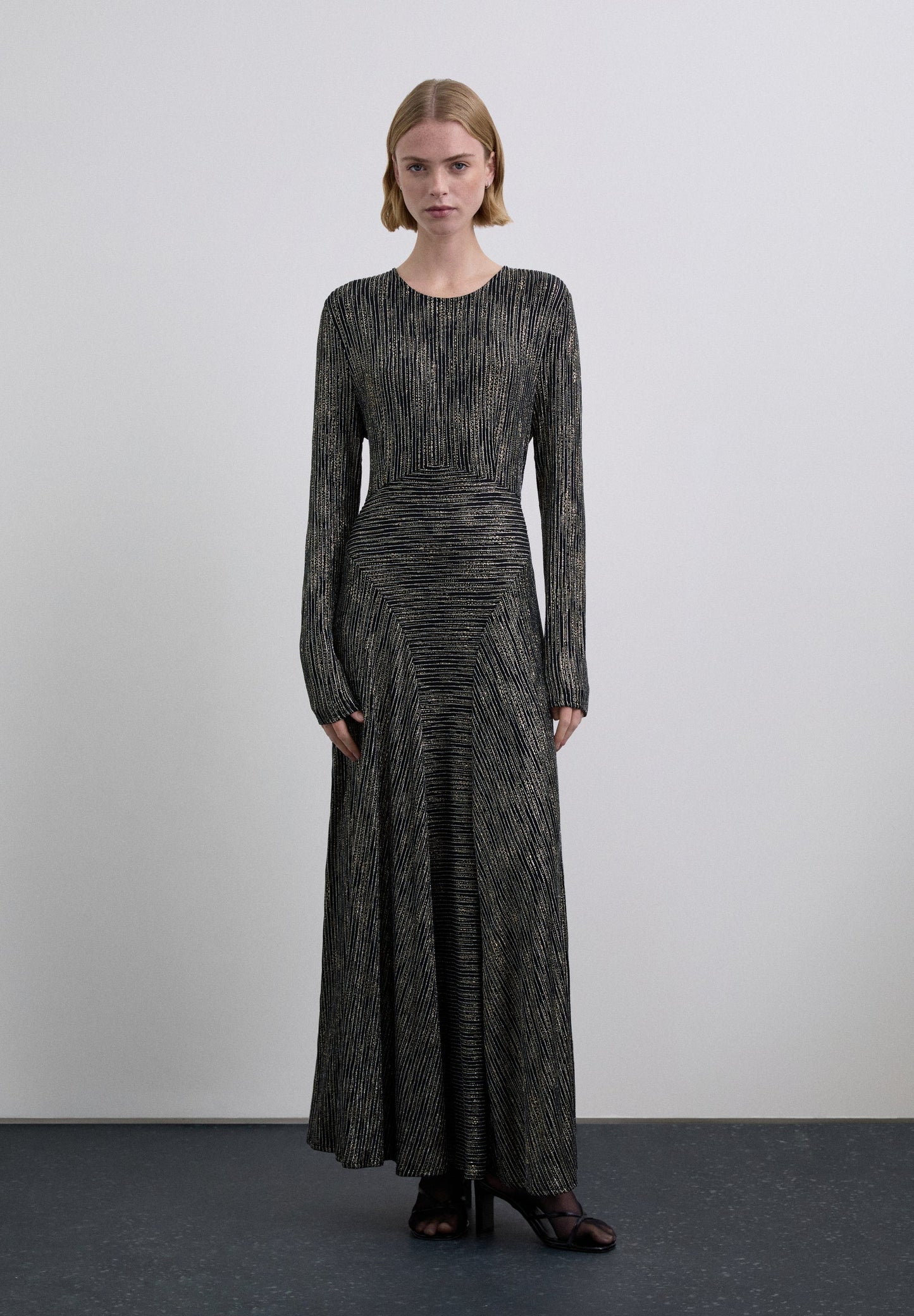 METALLIC STRIPED DRESS