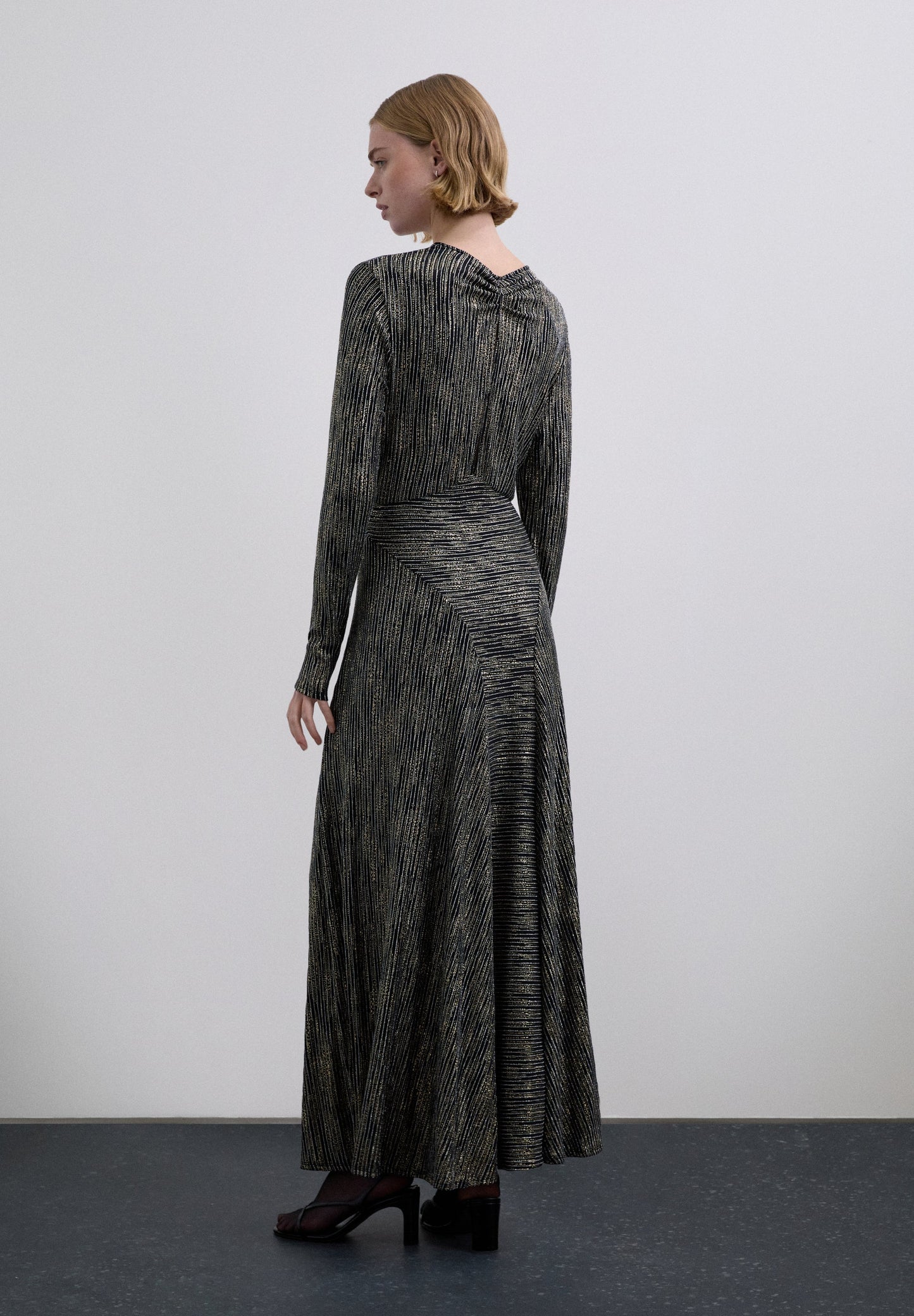 METALLIC STRIPED DRESS