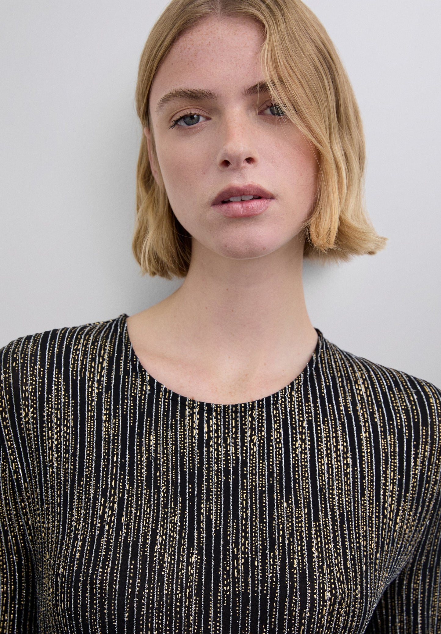 METALLIC STRIPED DRESS