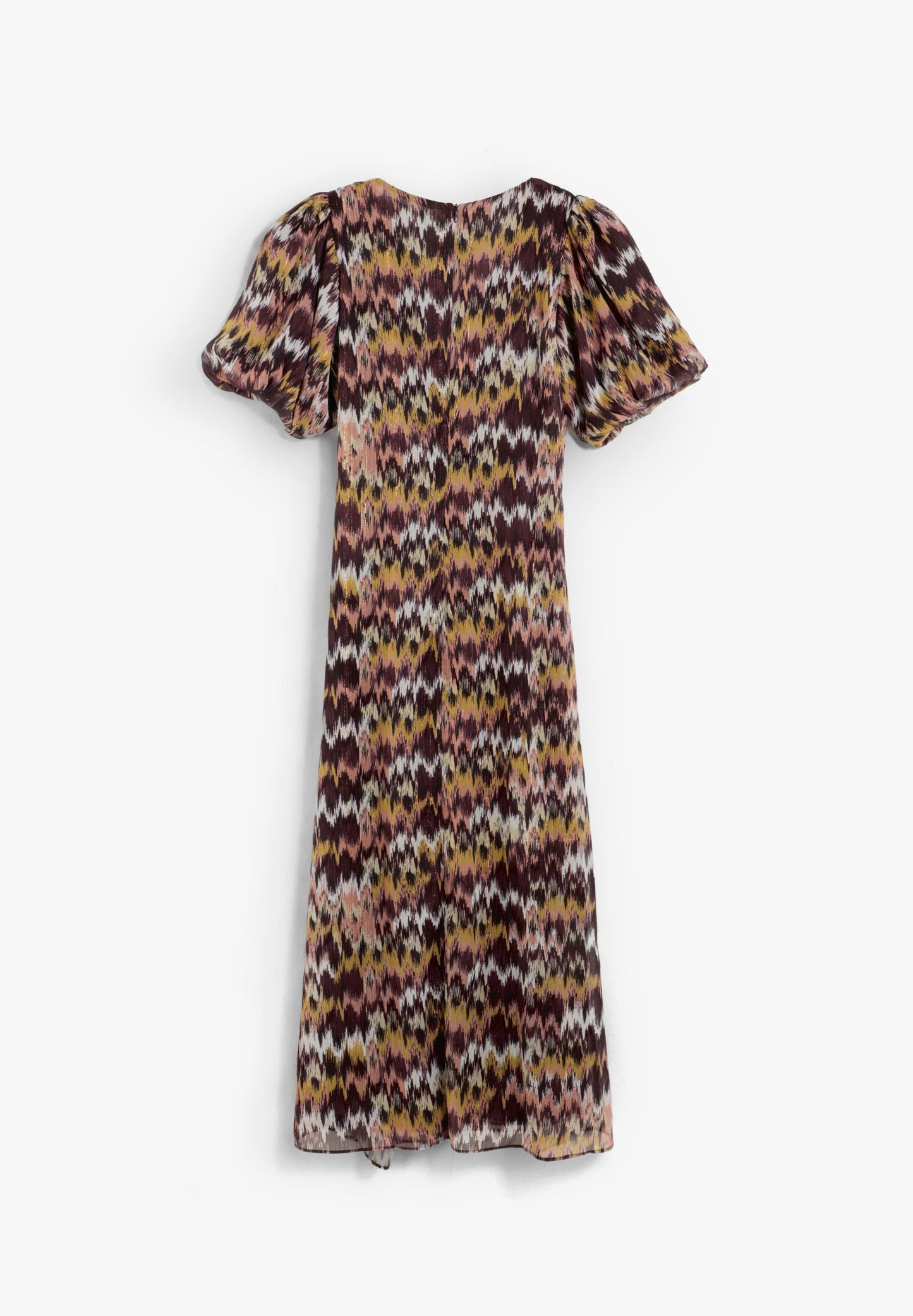 MIDI DRESS WITH PUFF SLEEVES