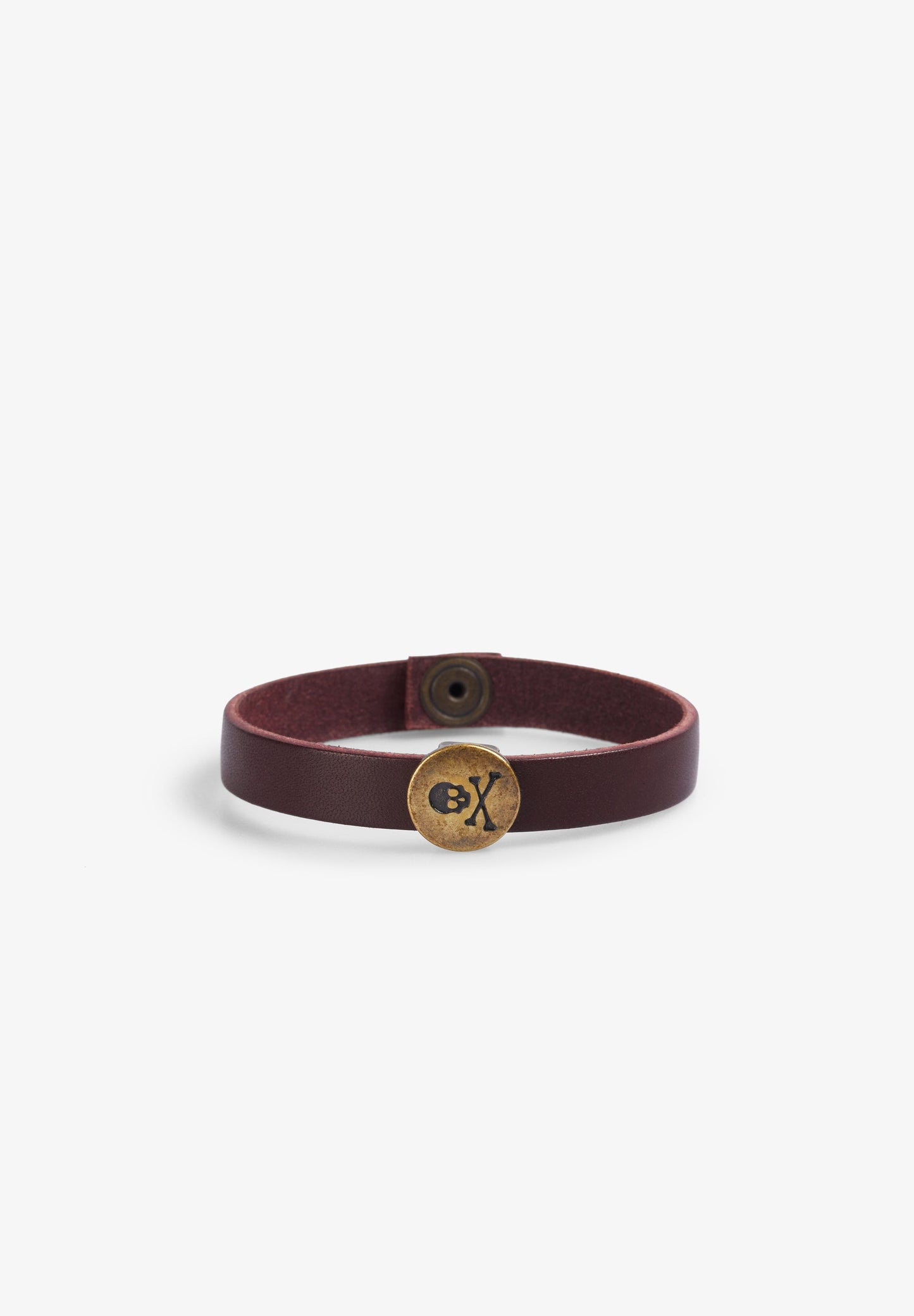 100% LEATHER BRACELET WITH SKULL