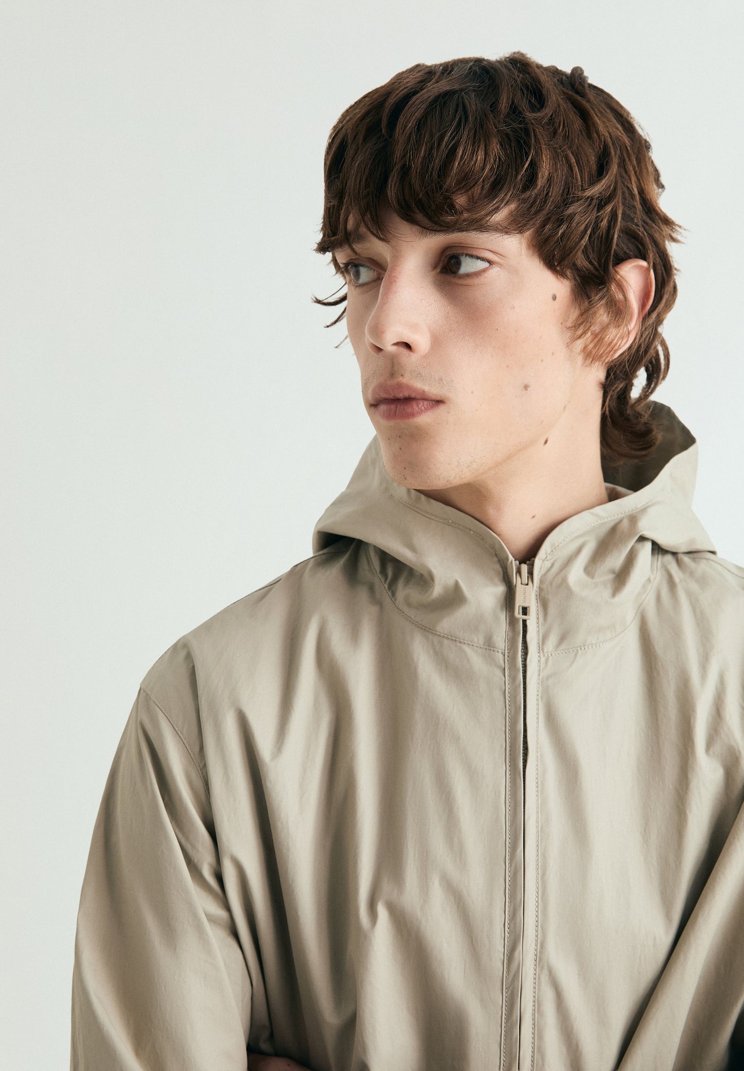 JACKET WITH MESH HOOD