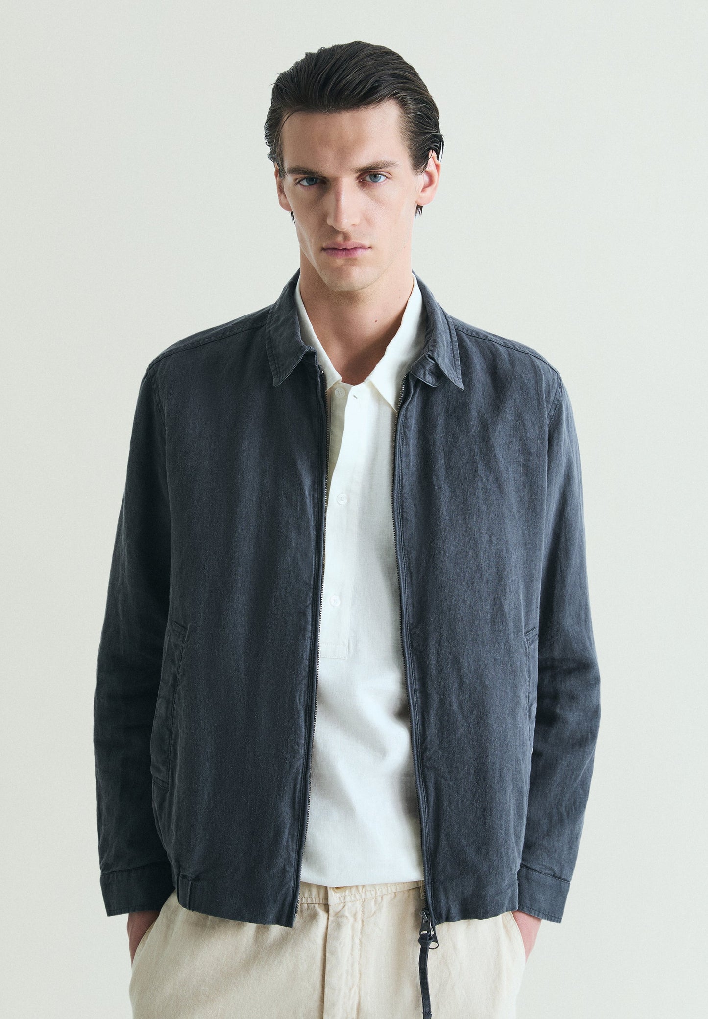 LINEN BOMBER JACKET