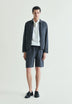 LINEN BERMUDA SHORTS WITH VISIBLE SEAMS