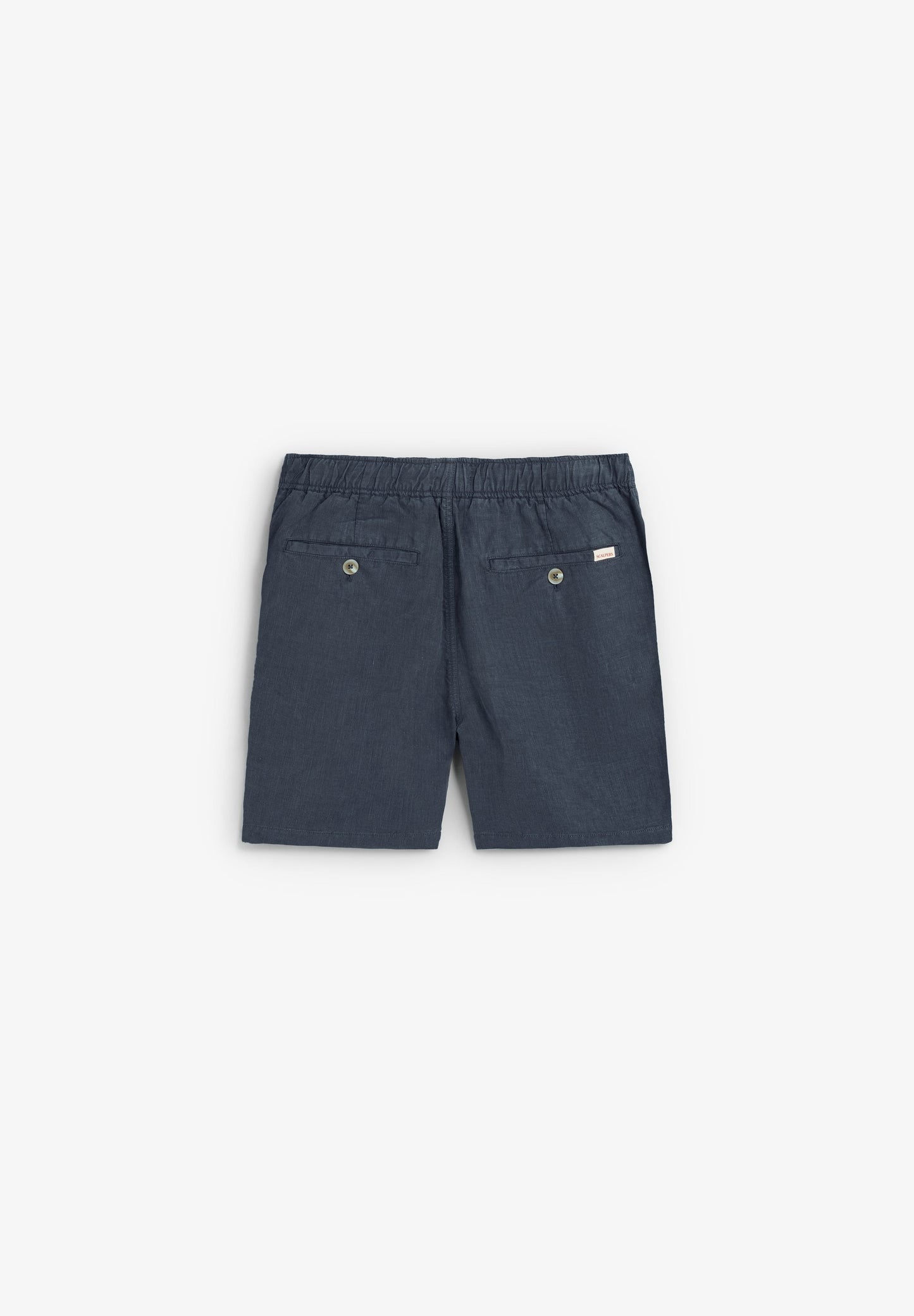 LINEN BERMUDA SHORTS WITH VISIBLE SEAMS