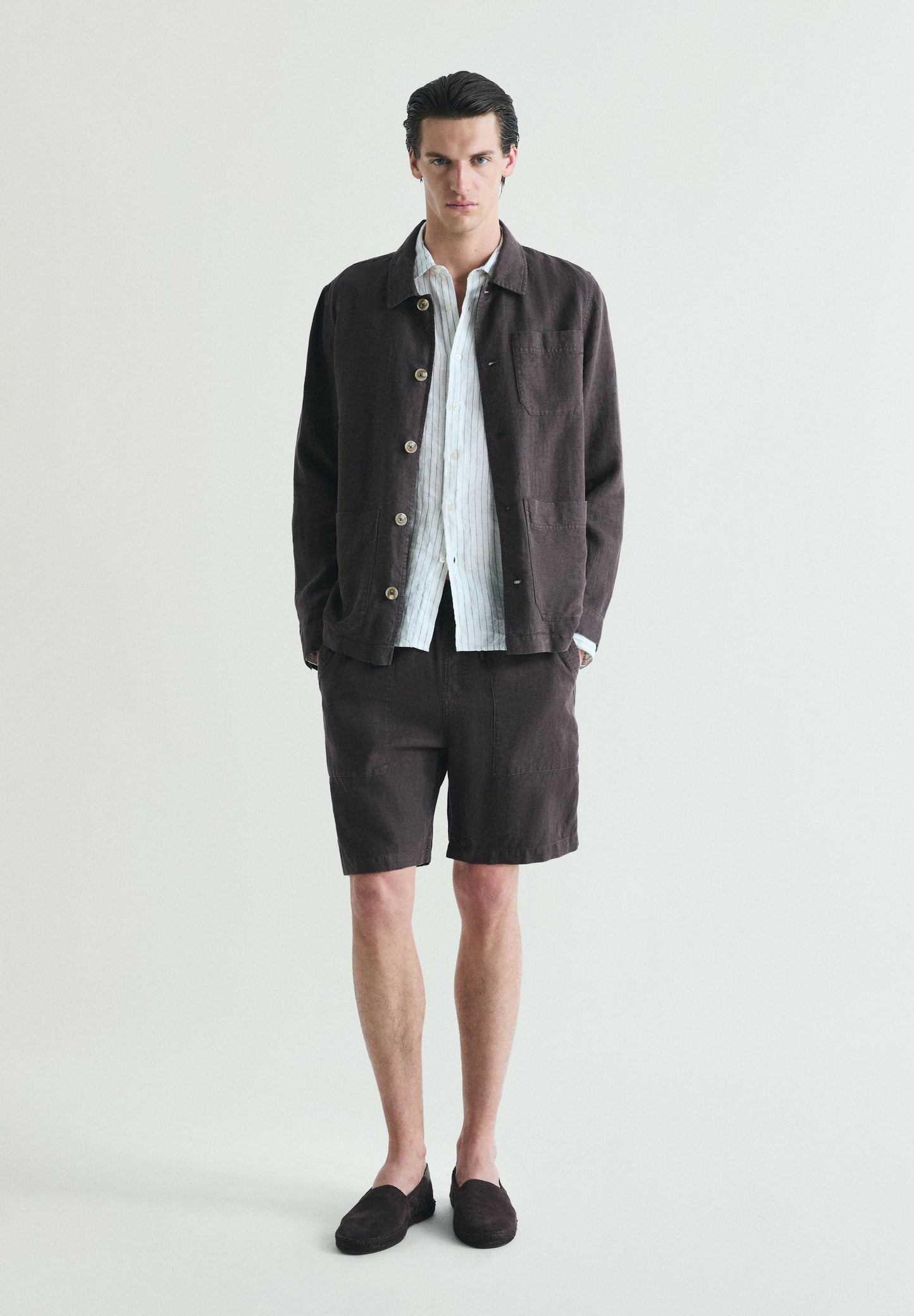 LINEN OVERSHIRT WITH POCKETS