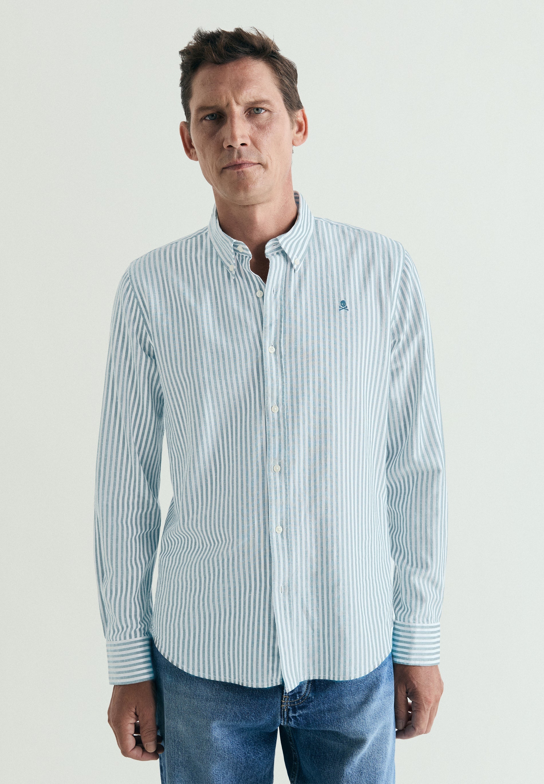 COTTON AND LINEN OXFORD SHIRT