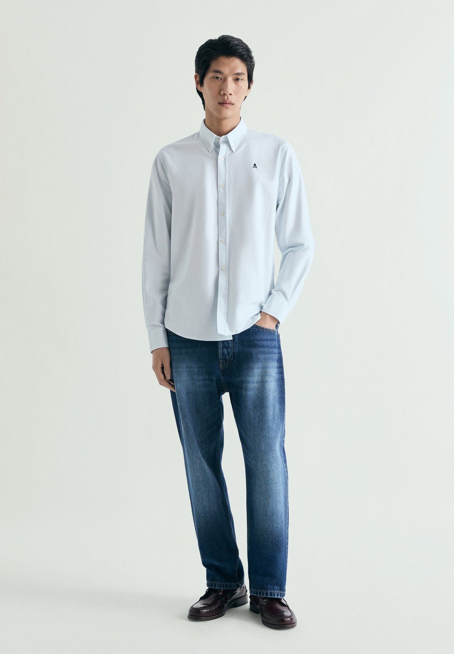 STRIPED PRINTED OXFORD SHIRT