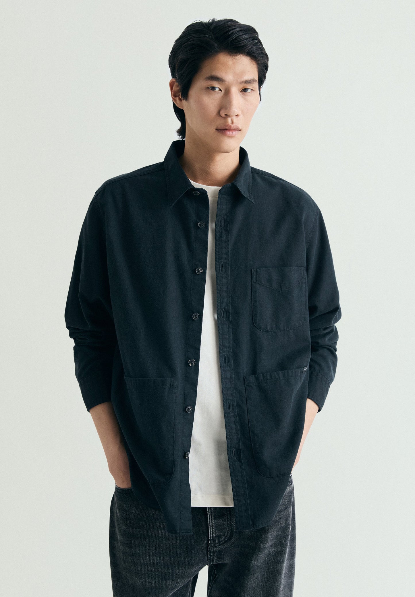 PLAIN OVERSHIRT WITH POCKETS