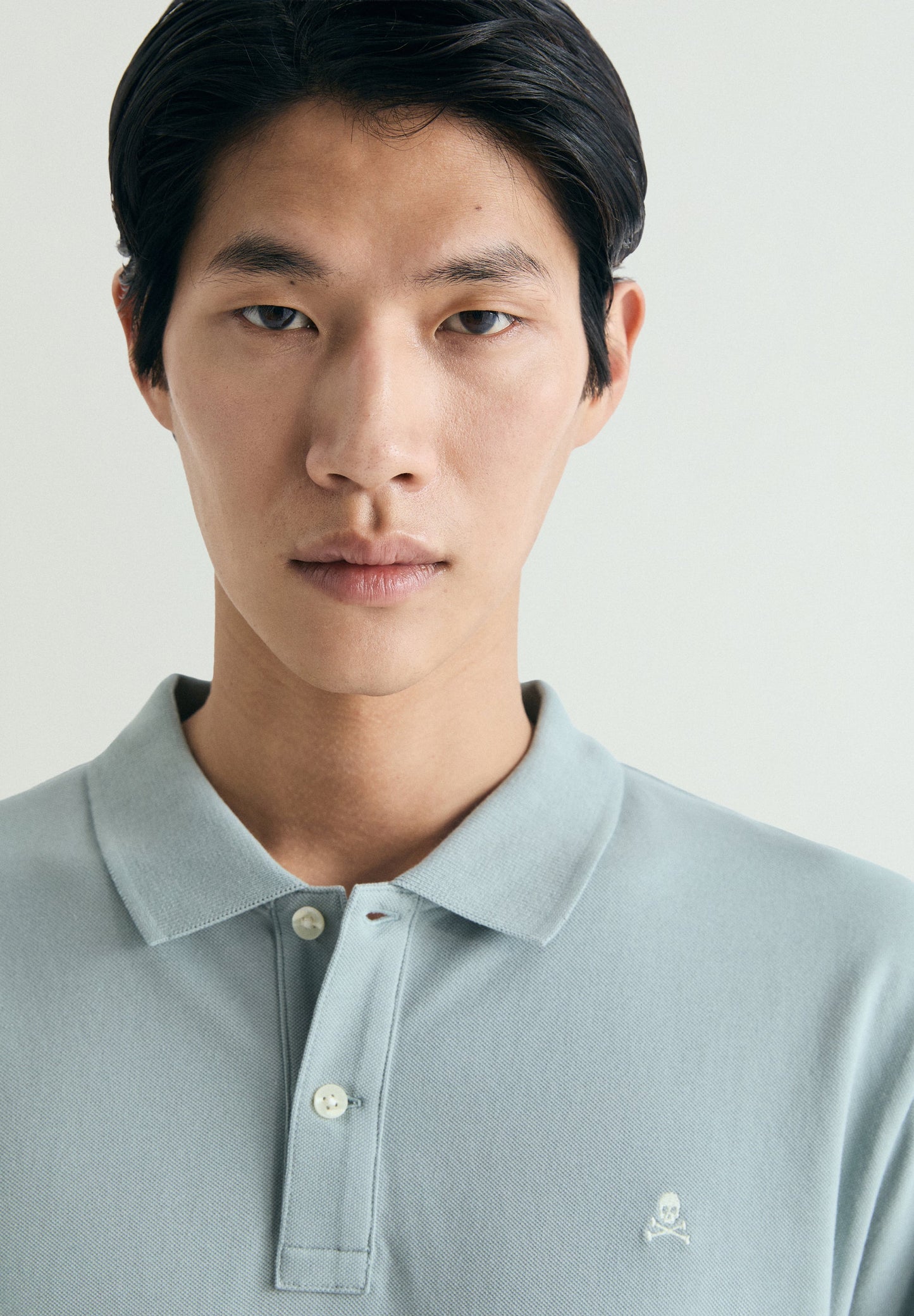 PIQUÉ POLO SHIRT WITH CONTRAST SKULL