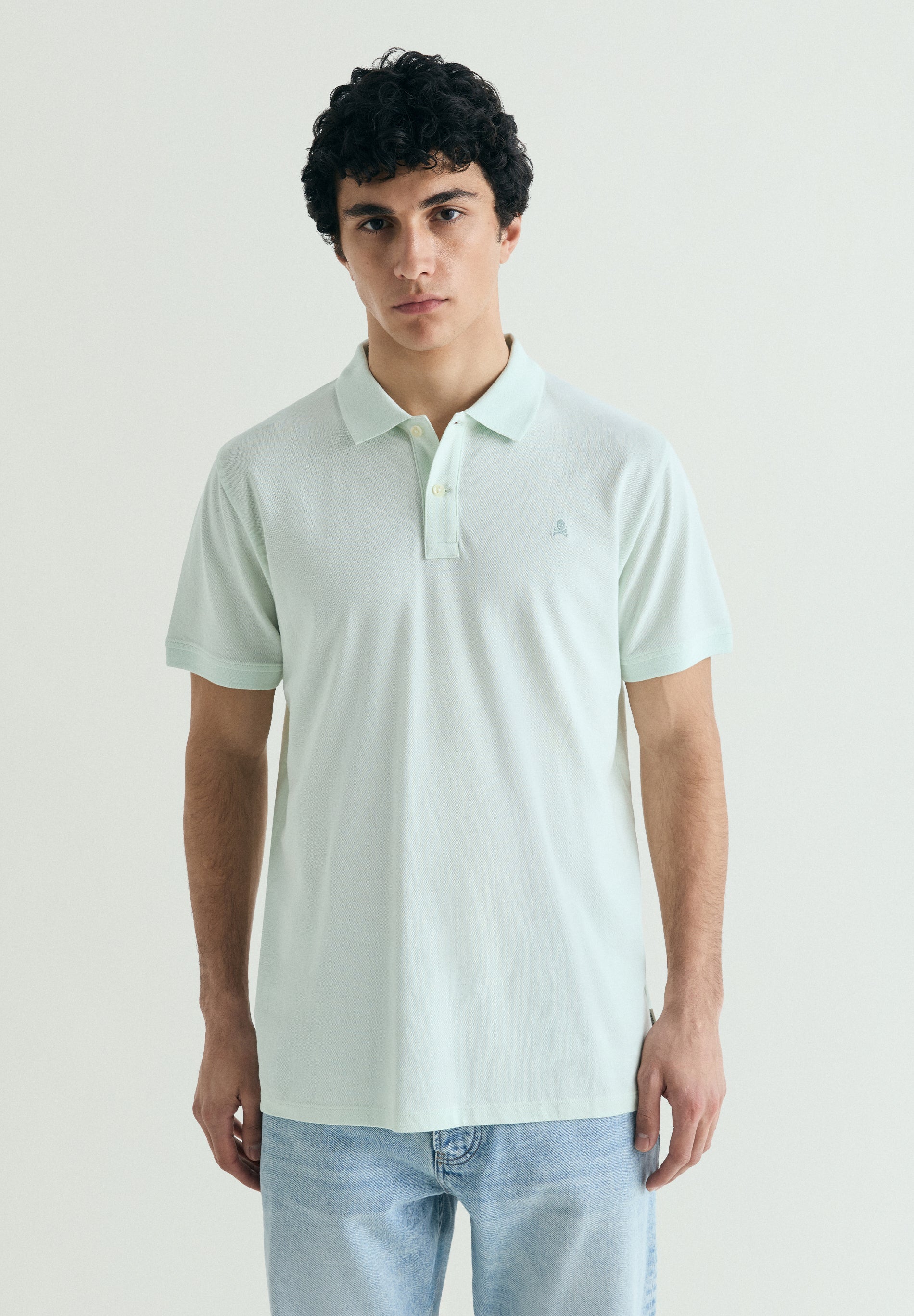 PIQUÉ POLO SHIRT WITH CONTRAST SKULL