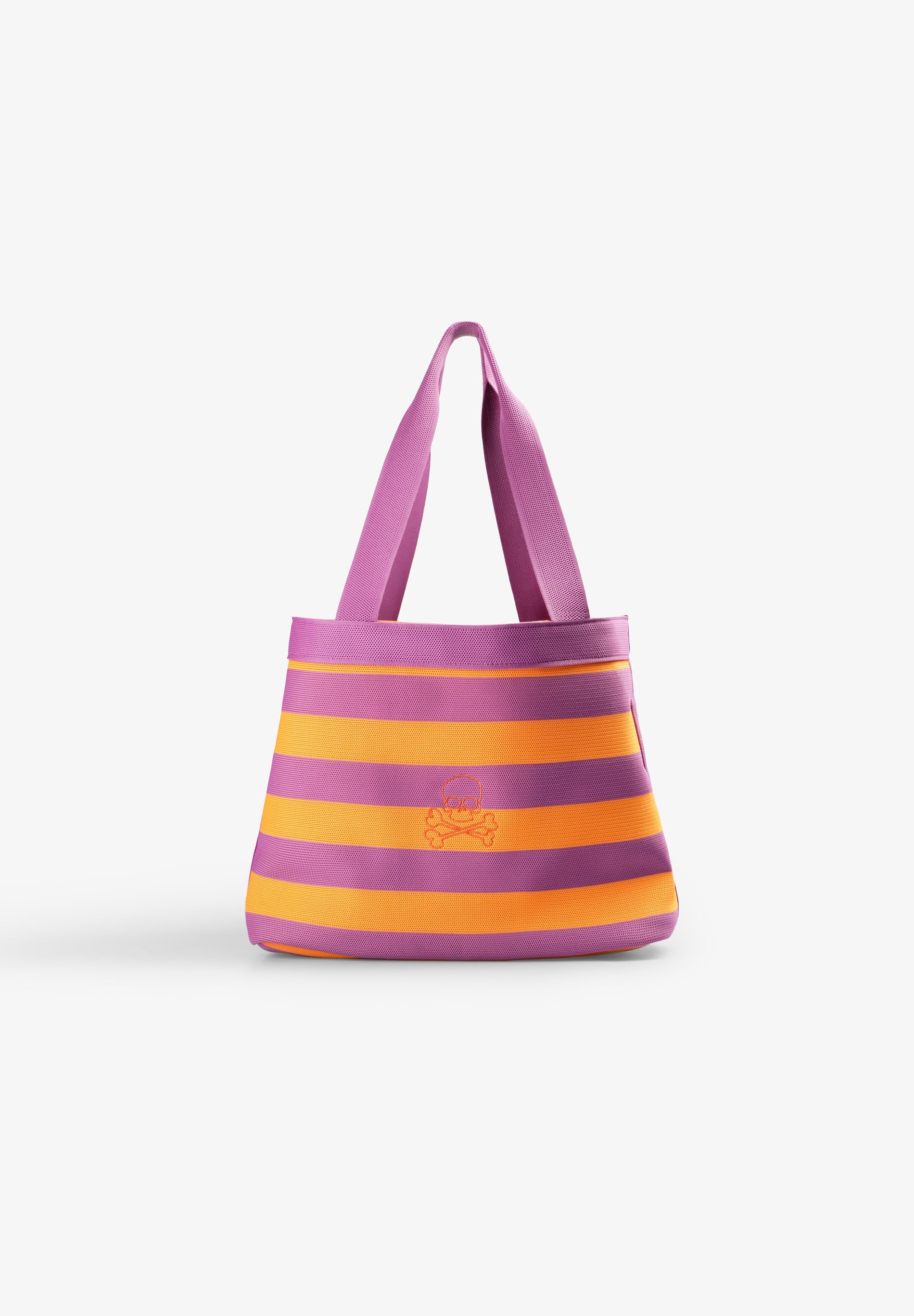 STRIPED BAG WITH DOUBLE HANDLE