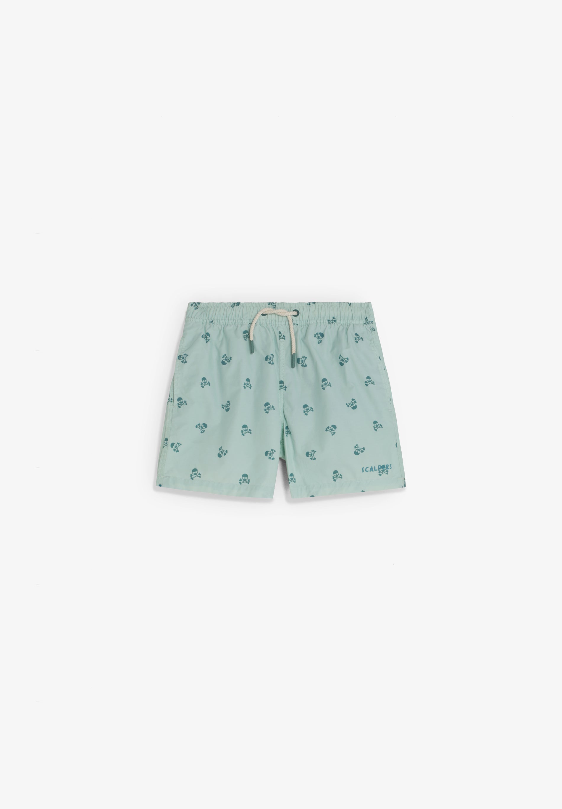 CONTRAST SKULL SWIMMING TRUNKS