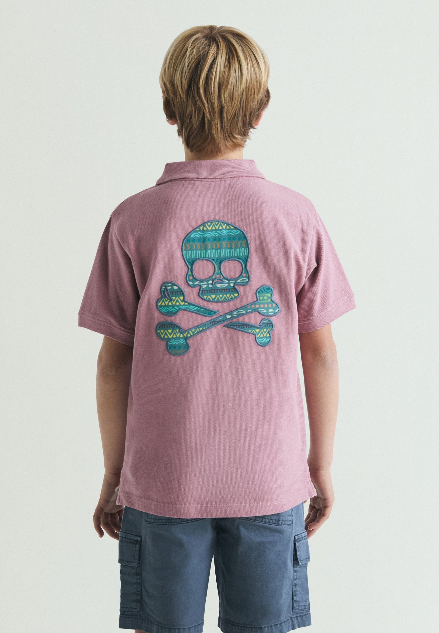 POLO SHIRT WITH CONTRAST EMBROIDERED SKULL