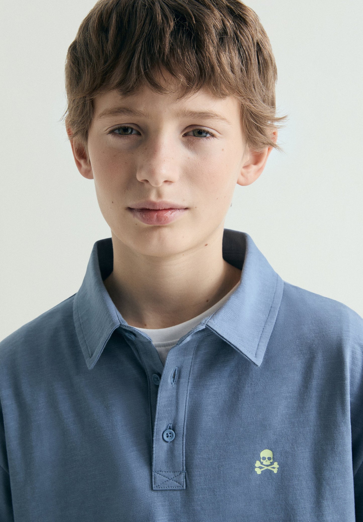 LONG SLEEVE POLO SHIRT WITH CONTRAST PRINT